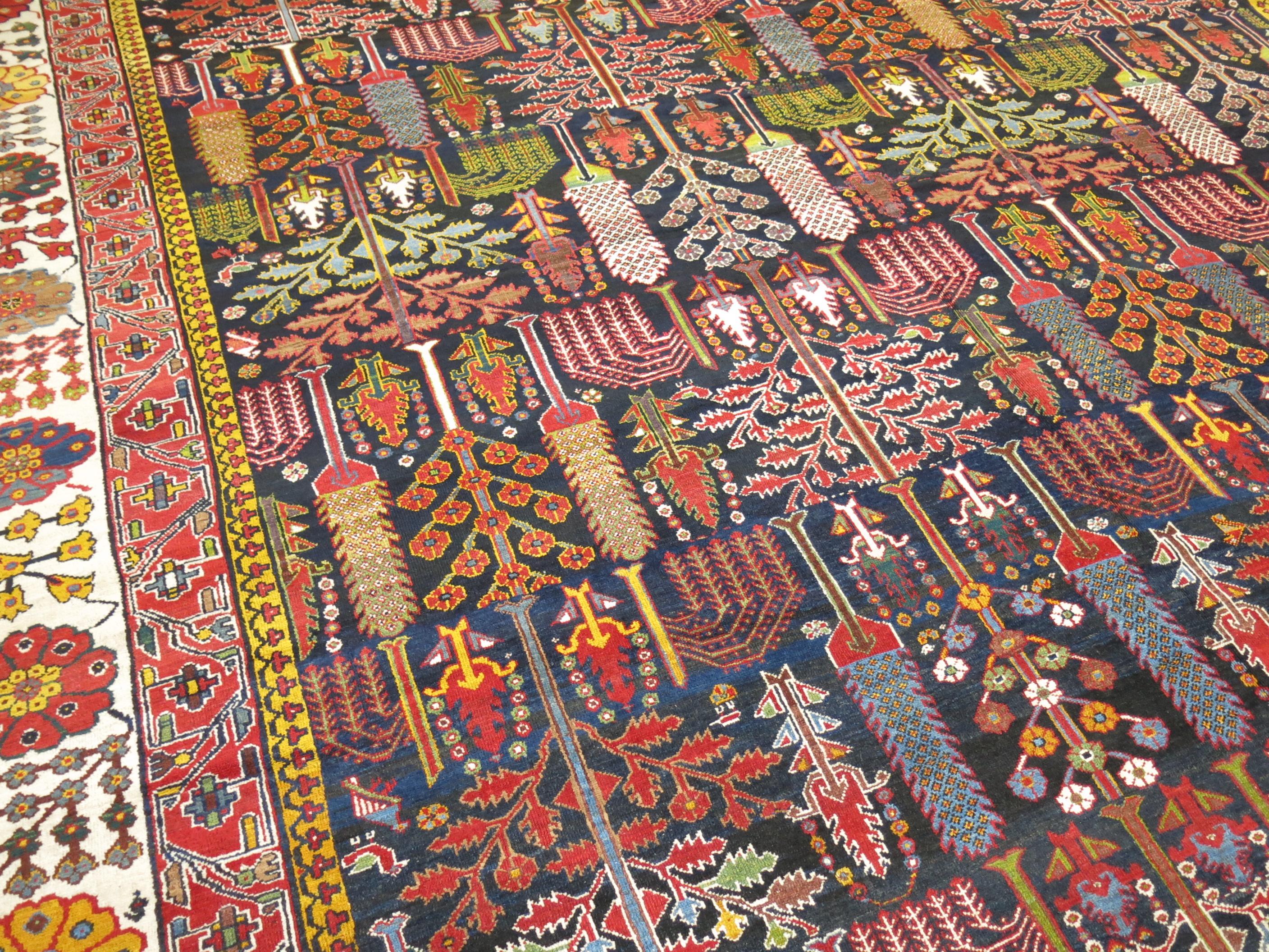 Willow Tree Antique Persian Bakhtiari Wool Rug, 20th Century 4