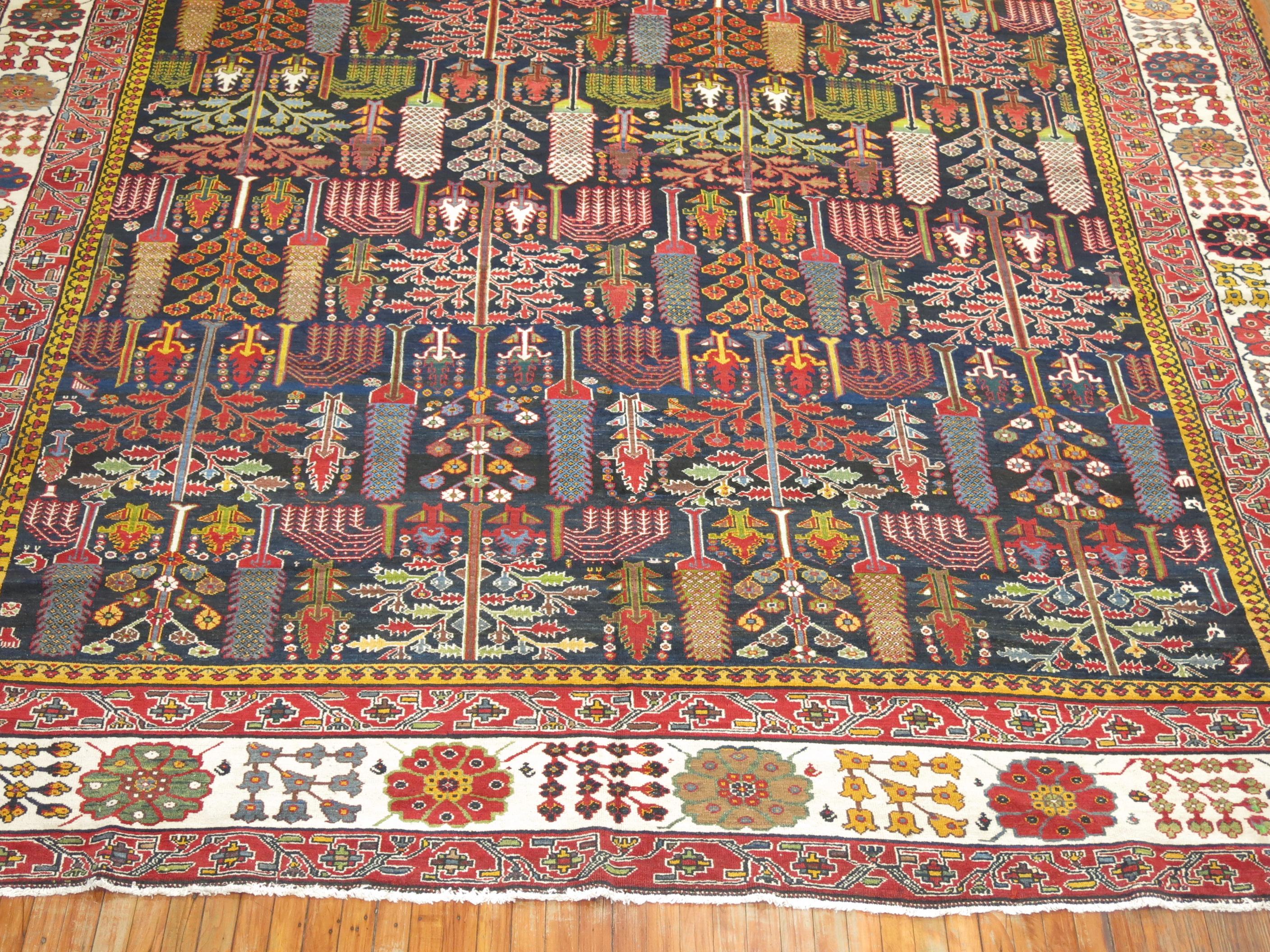 Willow Tree Antique Persian Bakhtiari Wool Rug, 20th Century 8