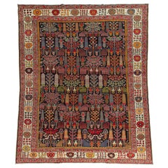 Willow Tree Antique Persian Bakhtiari Wool Rug, 20th Century