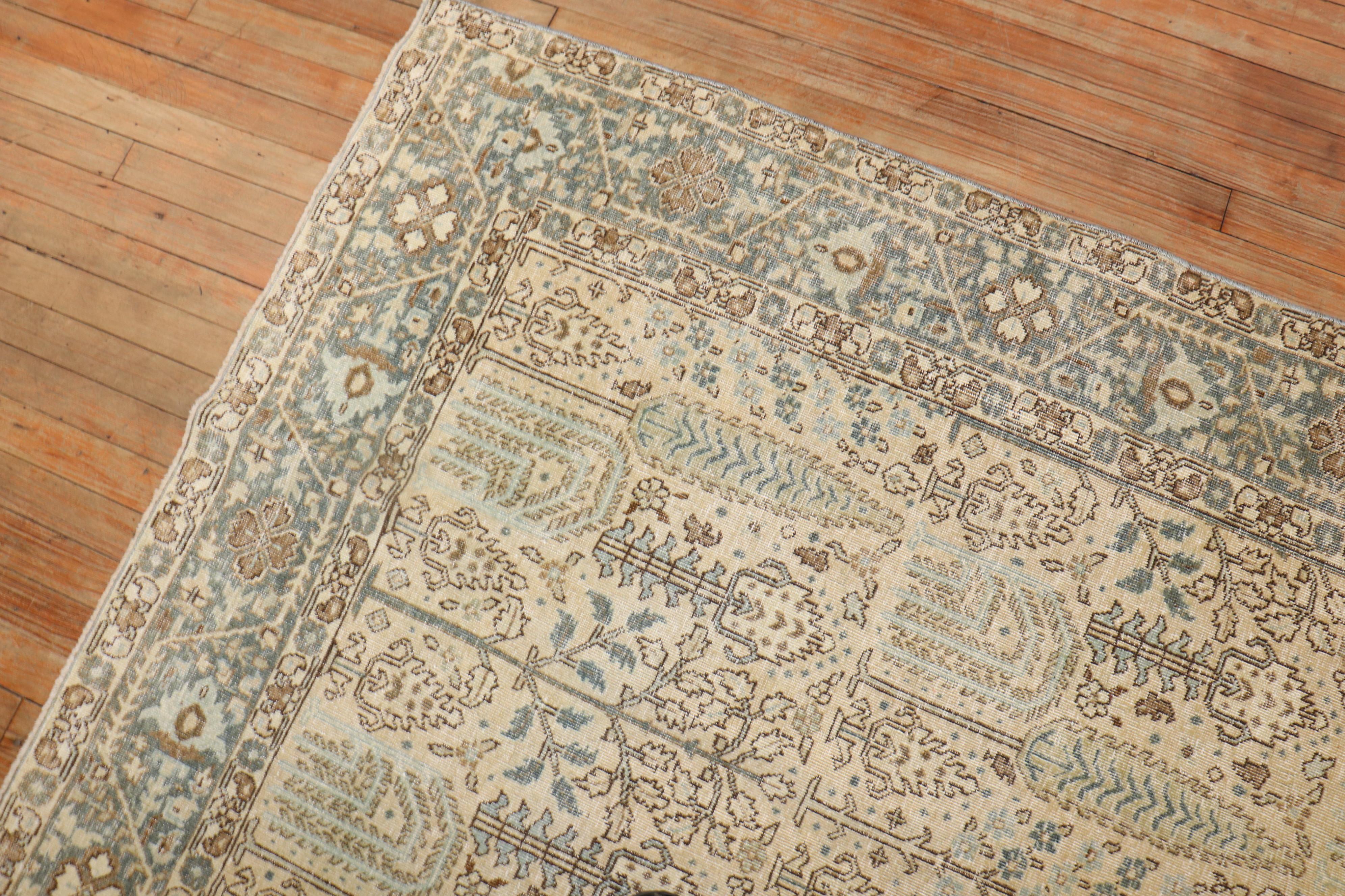 Weidenbaum Antiker Persischer Täbris Teppich (Handgewebt) im Angebot