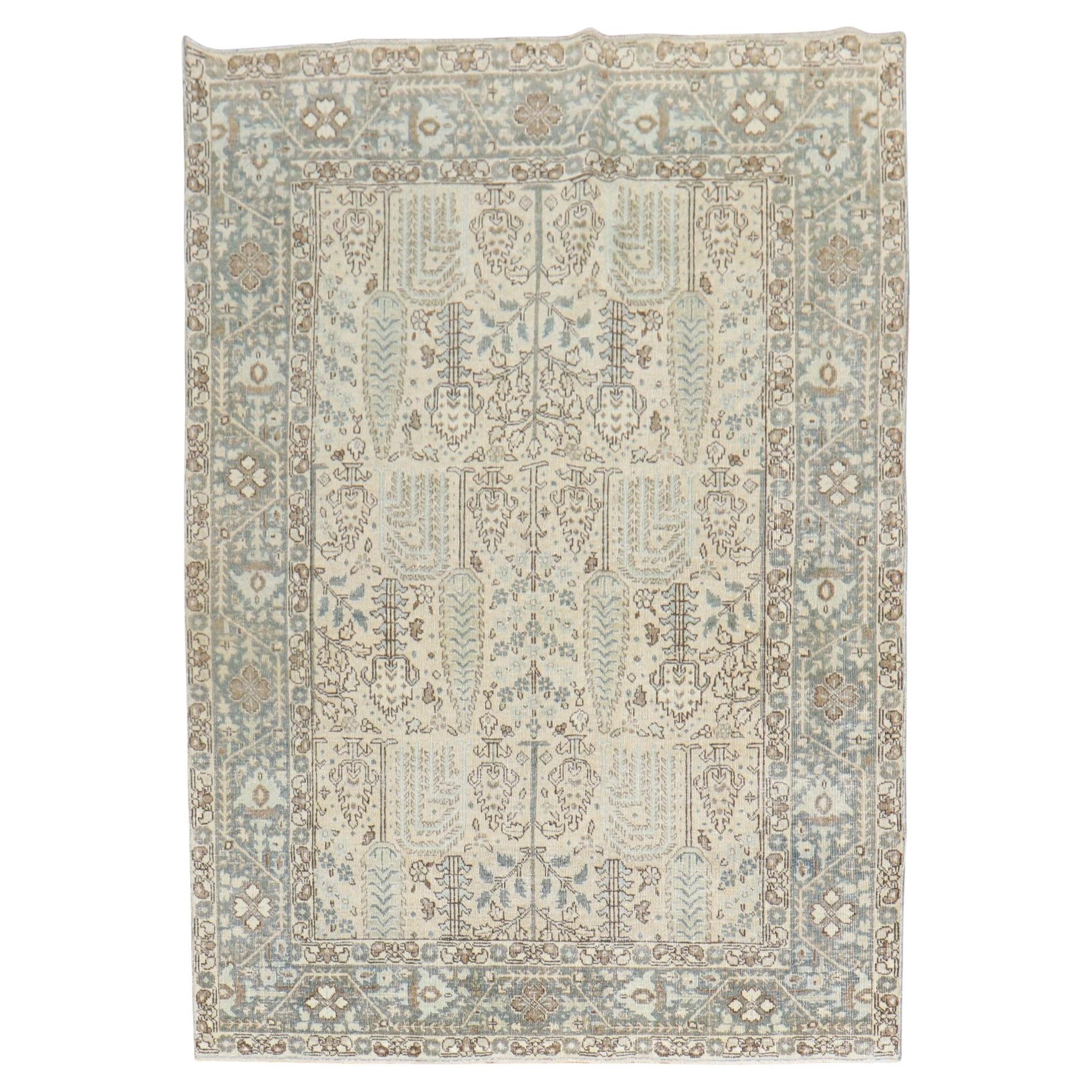 Willow Tree Antique Persian Tabriz Rug For Sale