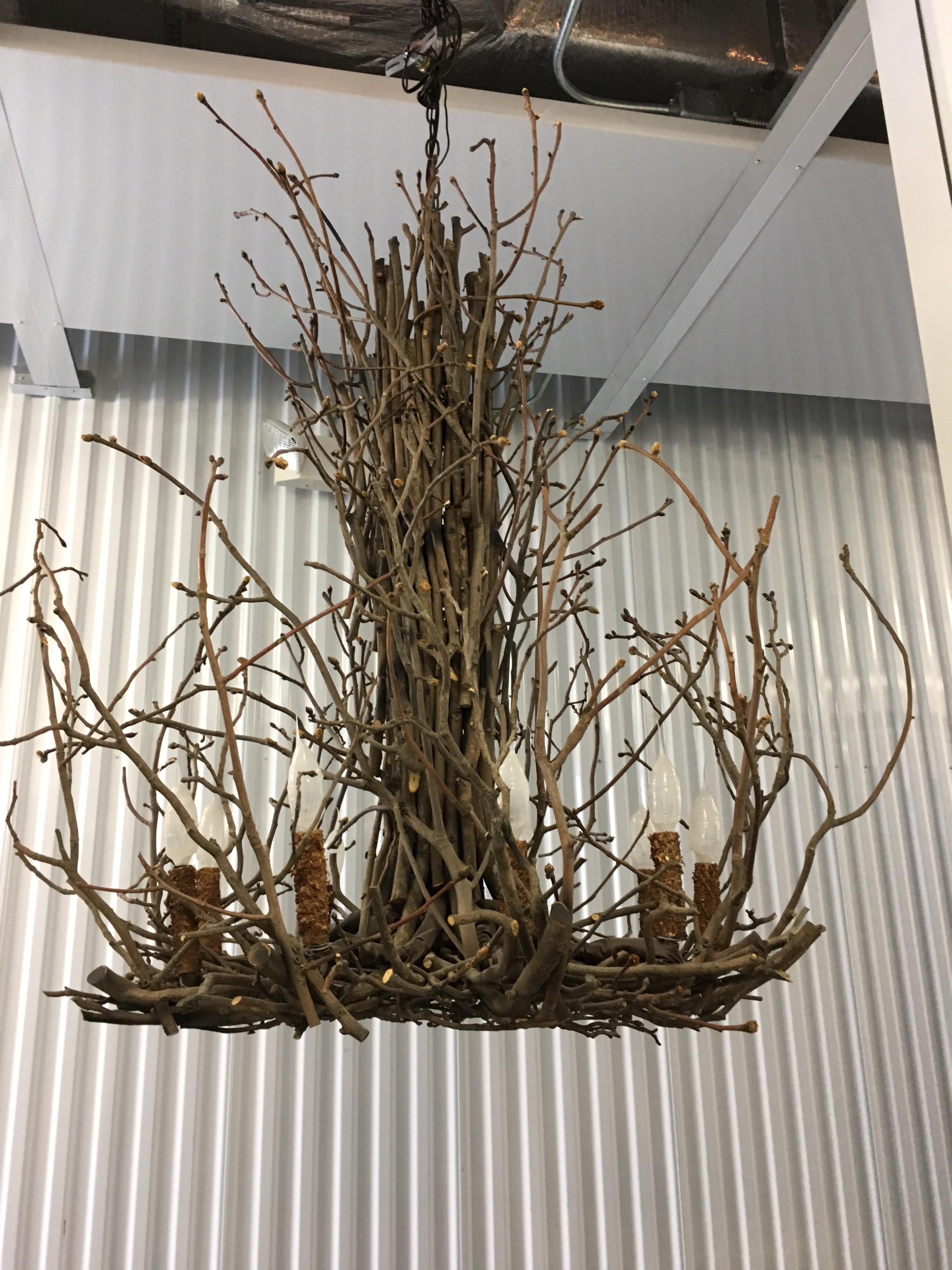 Willow Twig Branch Eight Arm Chandelier 2