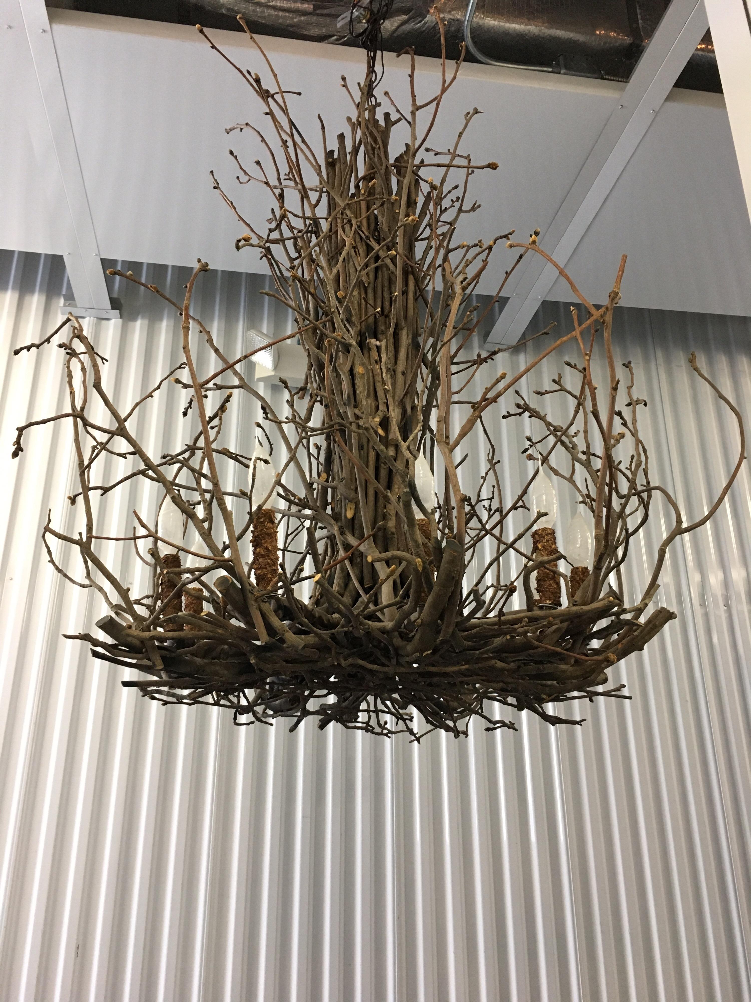Willow Twig Branch Eight Arm Chandelier 4
