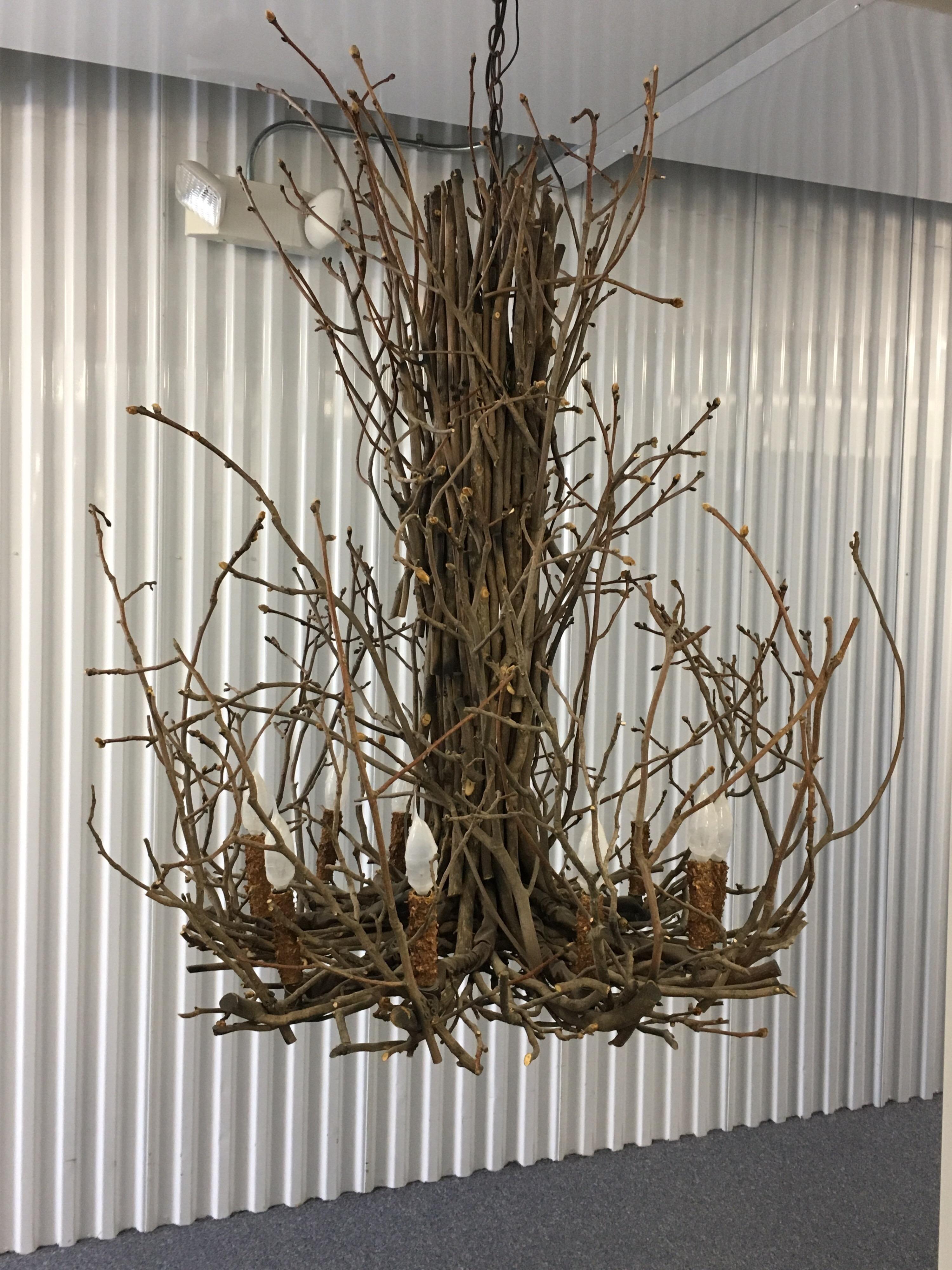 Rustic Willow Twig Branch Eight Arm Chandelier