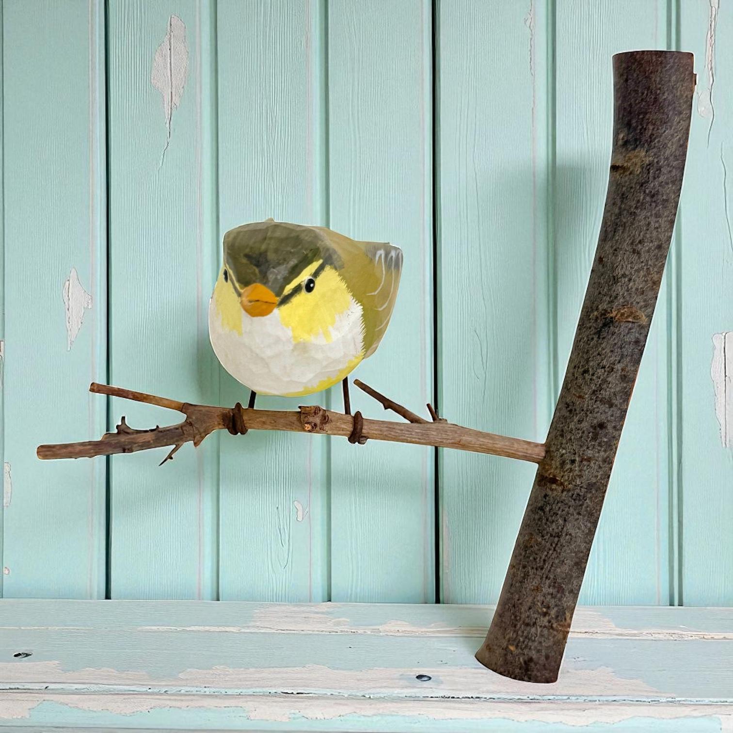 Fauvette des saules Viechtauer Oiseau en bois sculpté Folk Art Black Forest Antique Autriche en vente 4