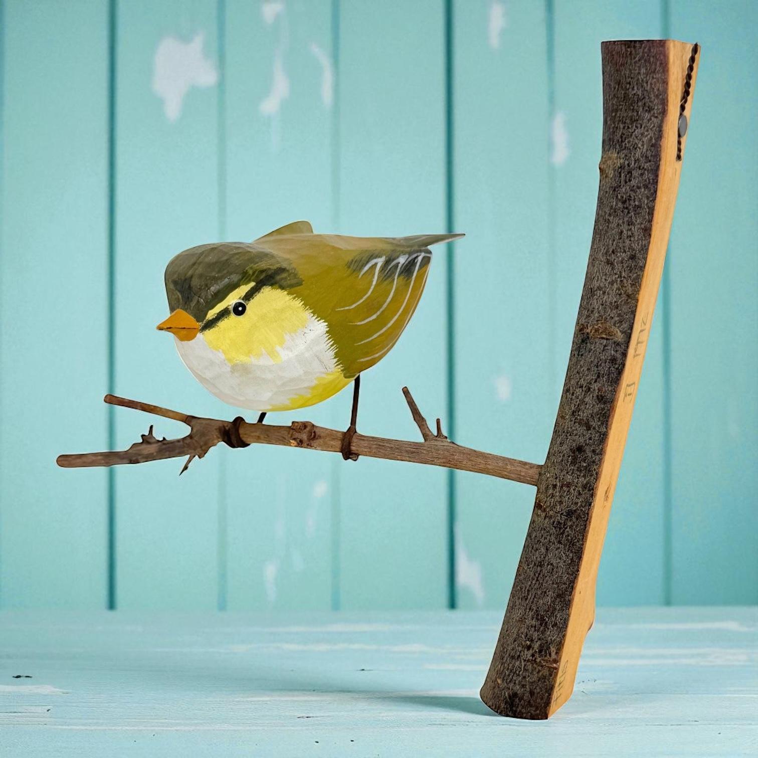 Fauvette des saules Viechtauer Oiseau en bois sculpté Folk Art Black Forest Antique Autriche en vente 5