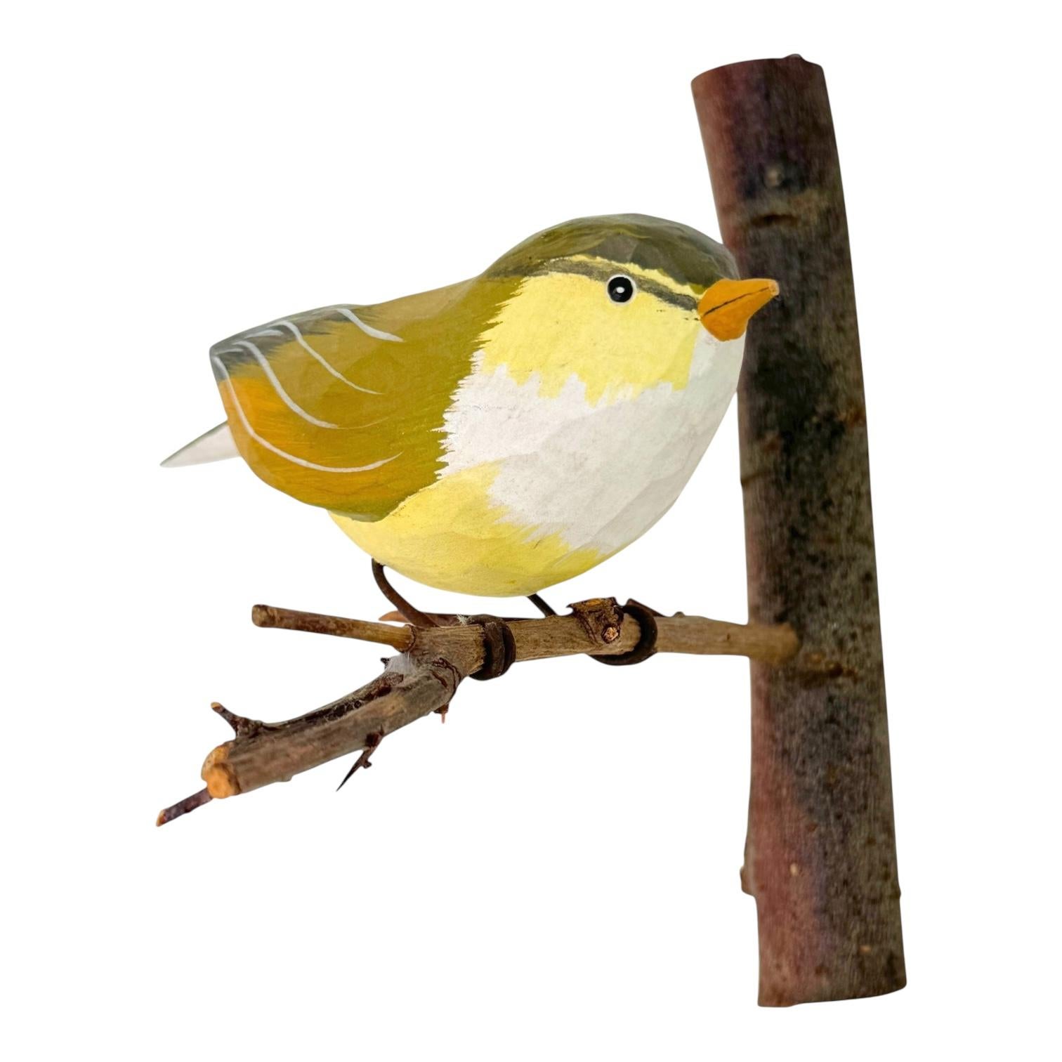 Fauvette des saules Viechtauer Oiseau en bois sculpté Folk Art Black Forest Antique Autriche Bon état - En vente à Nuernberg, DE