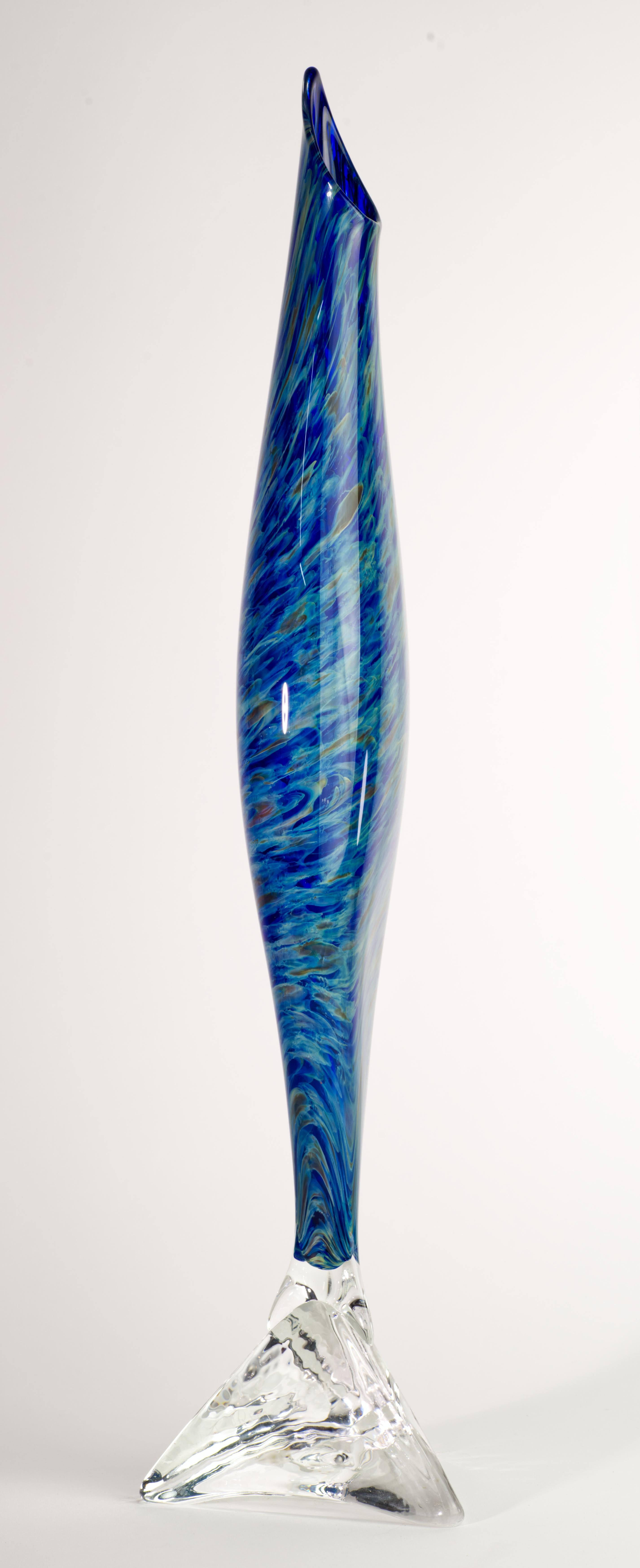 Organic Modern Willsea O'Brien Sculptural Vessel Vase, New York Art Studio Glass For Sale