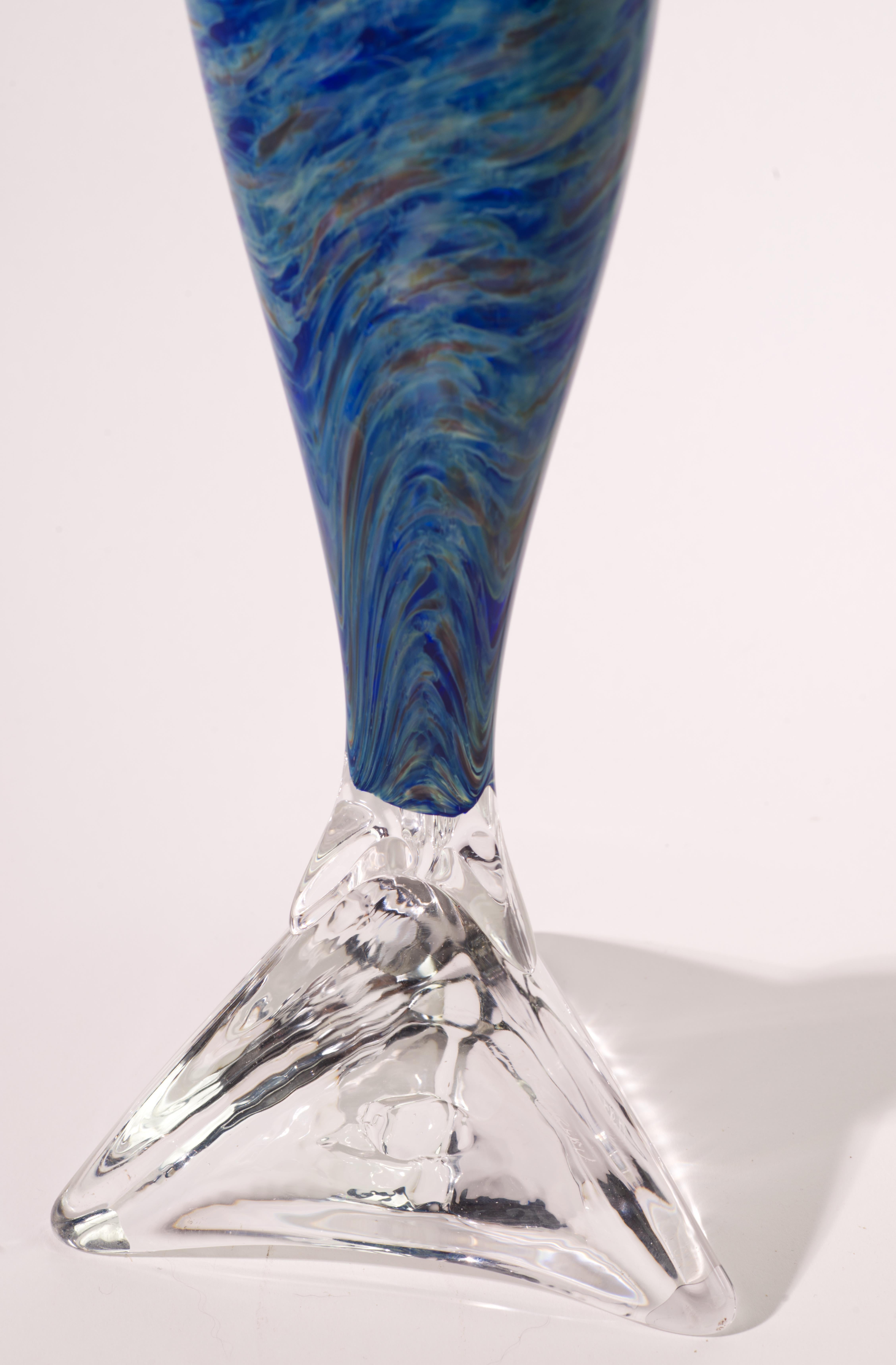 20th Century Willsea O'Brien Sculptural Vessel Vase, New York Art Studio Glass For Sale