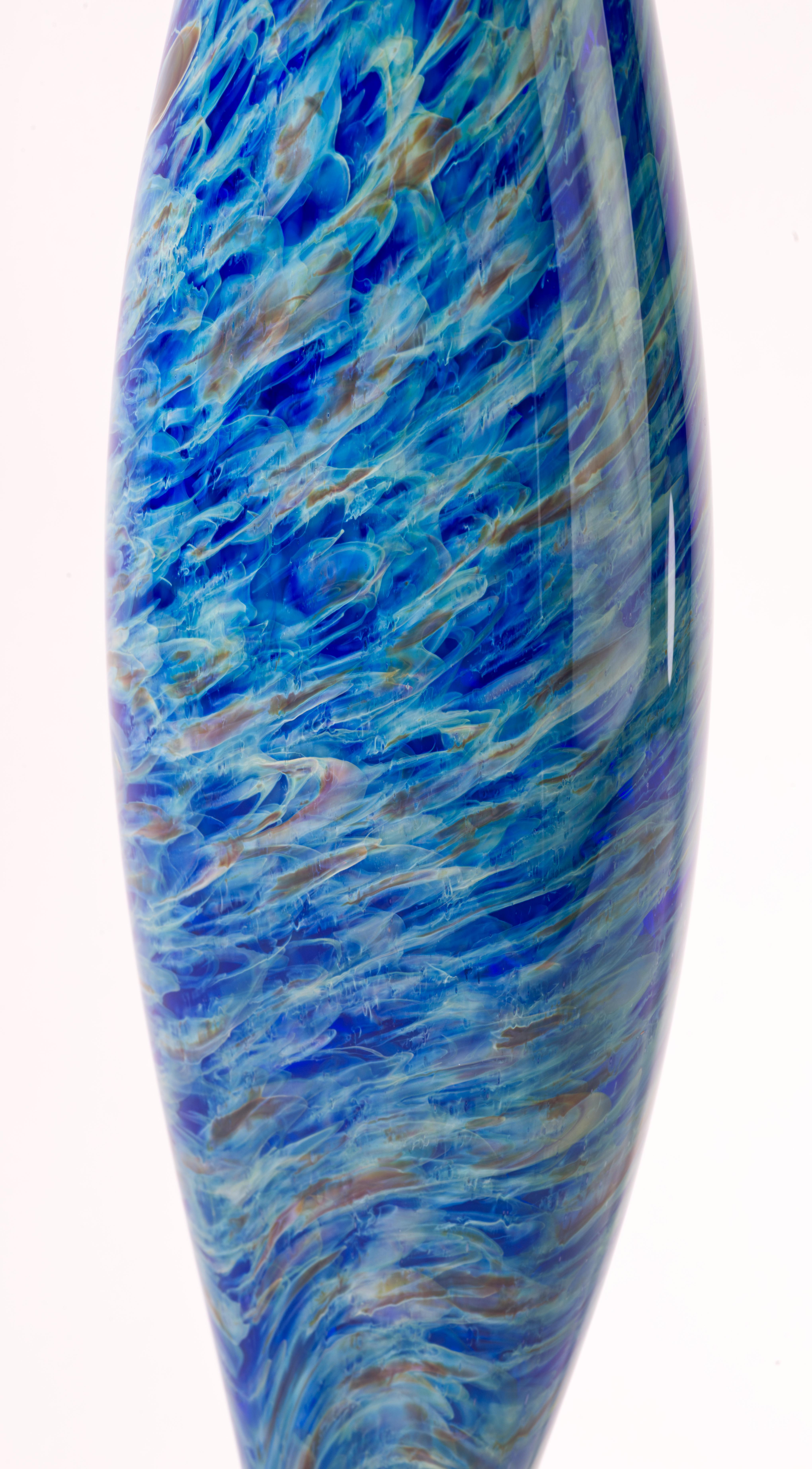 Sommerso Willsea O'Brien Sculptural Vessel Vase, New York Art Studio Glass For Sale