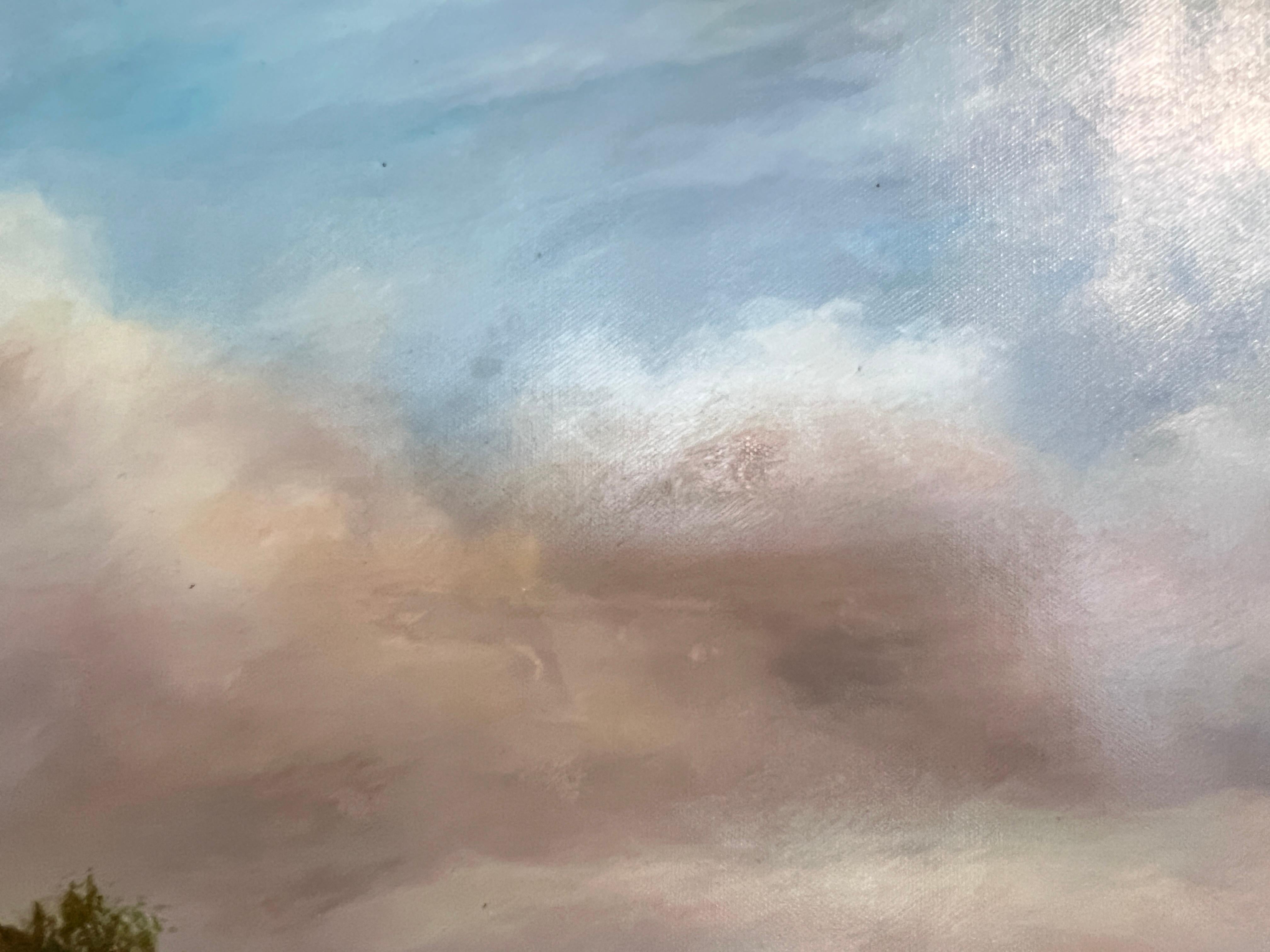 Large Painting Horses Fox Hunting Scene with Hounds Signed Willson Framed For Sale 8