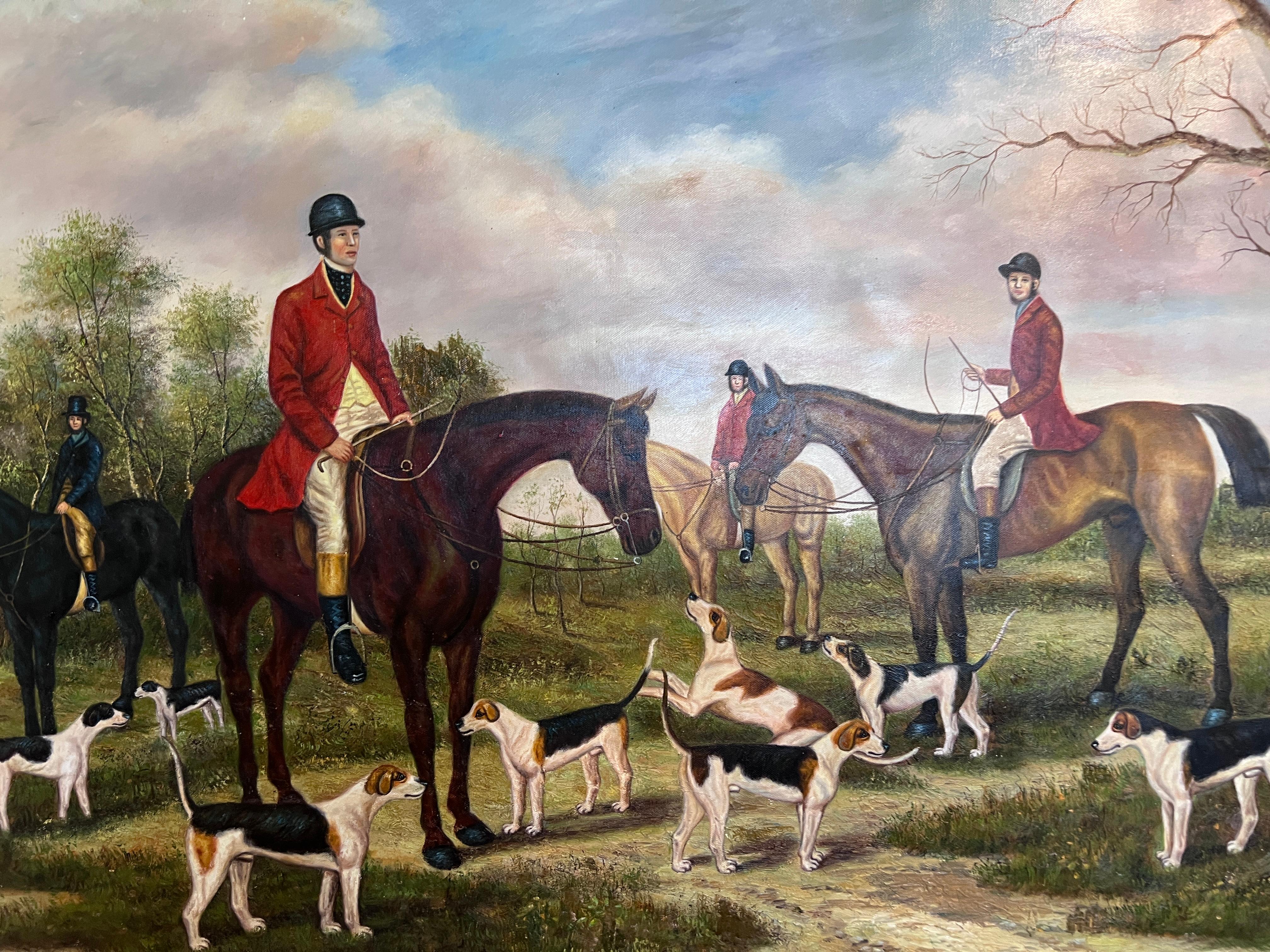 Painted with refined technique and strong sense of realism, the work evokes the British sporting art tradition associated with 19th- and early 20th-century masters such as John E. Ferneley and Lionel Edwards. 

🖌 Medium: Acrylic on canvas
🎨