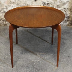 Willumsen & Engholm Danish Teak Side Table with Removable Tray Top