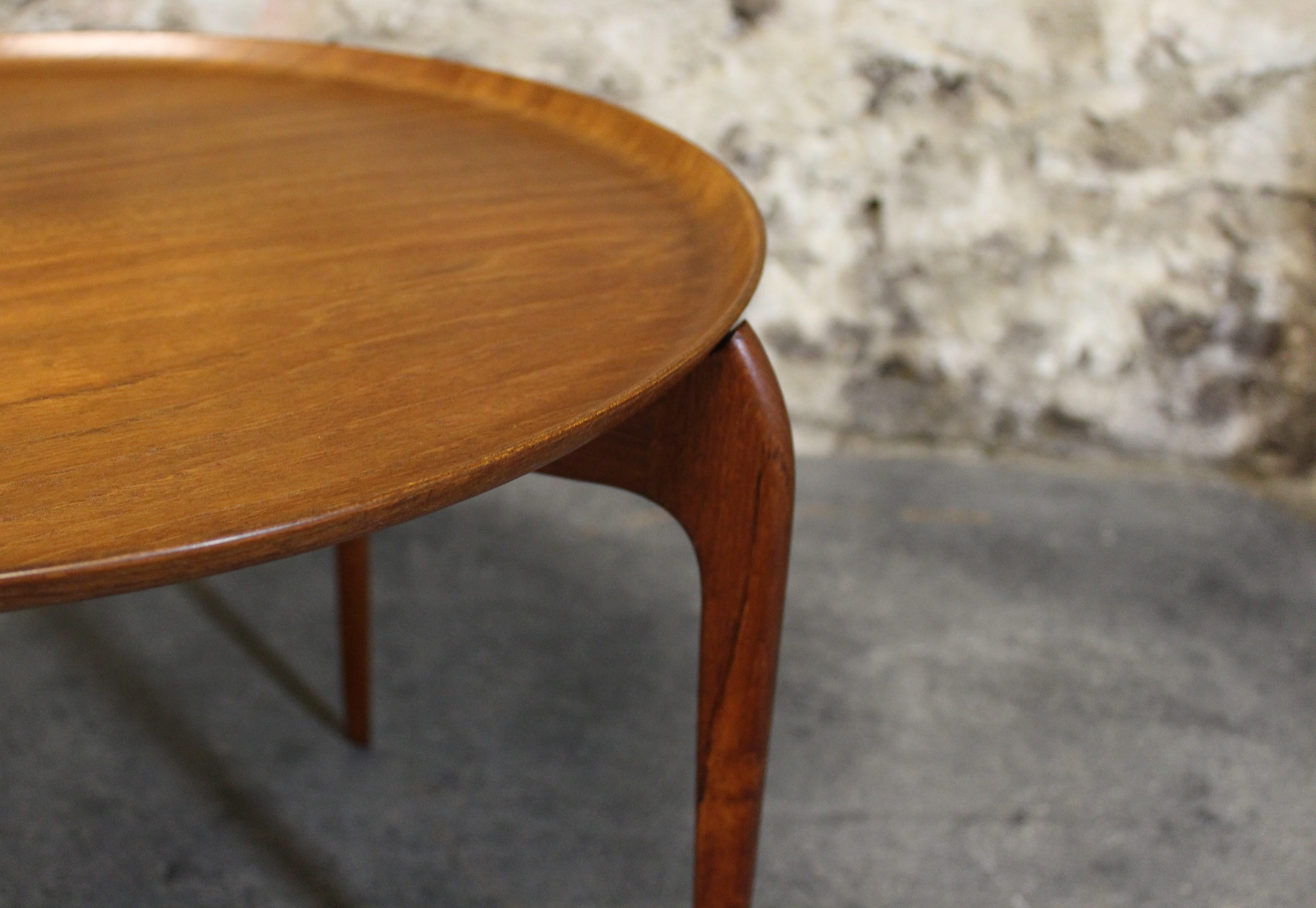 Willumsen & Engholm Danish Teak Side Table with Removable Tray Top 3