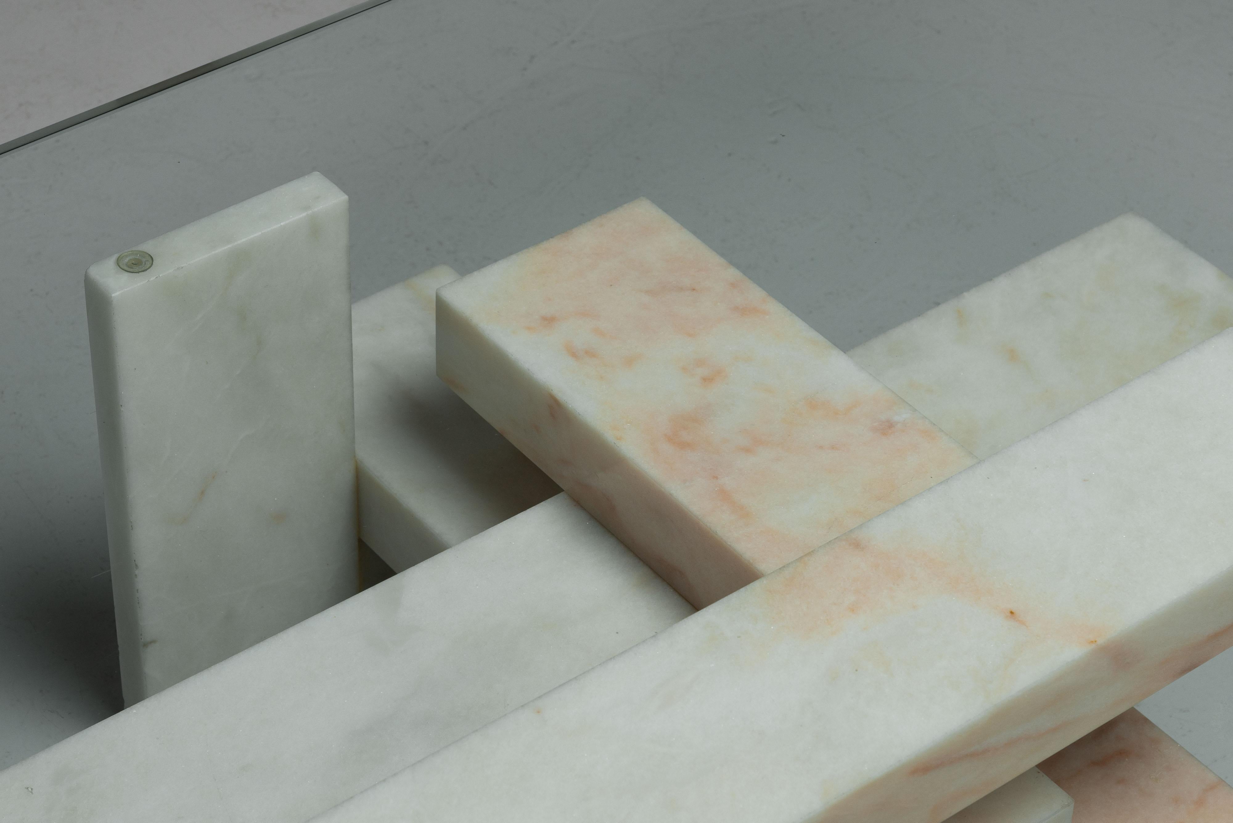 Willy Ballez marble coffee table Belgium 1979 For Sale 4