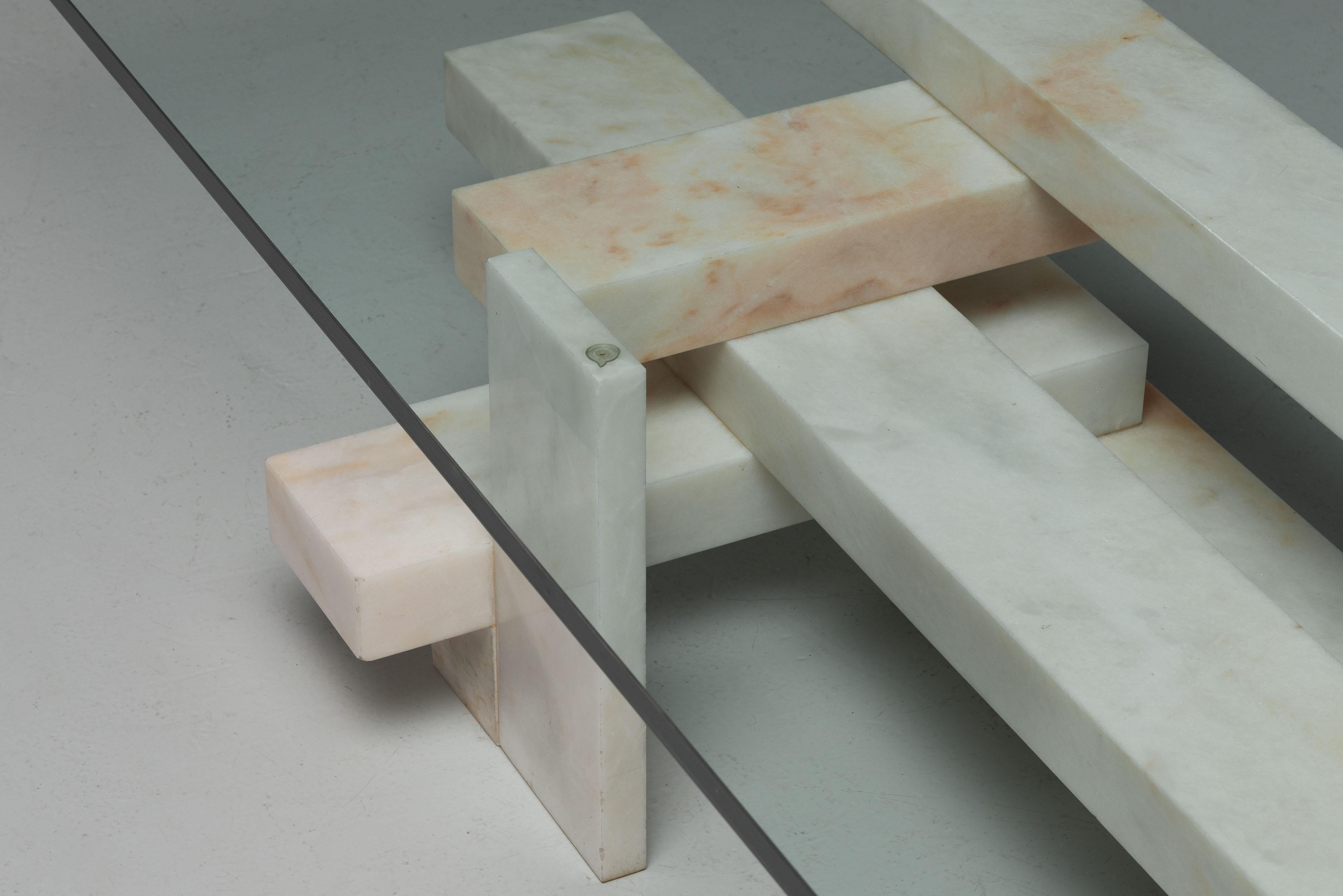 Willy Ballez marble coffee table Belgium 1979 For Sale 5