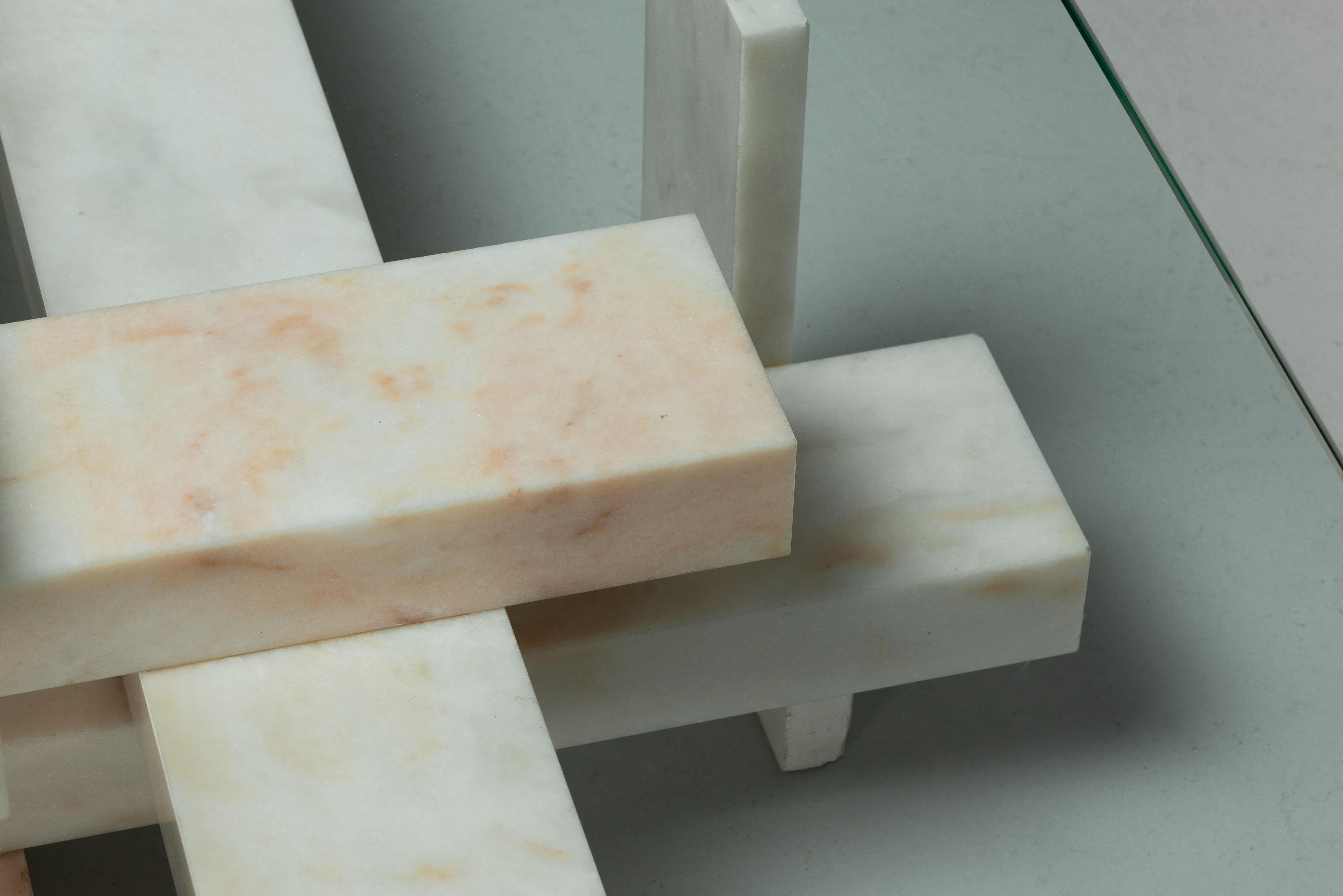 Willy Ballez marble coffee table Belgium 1979 For Sale 7
