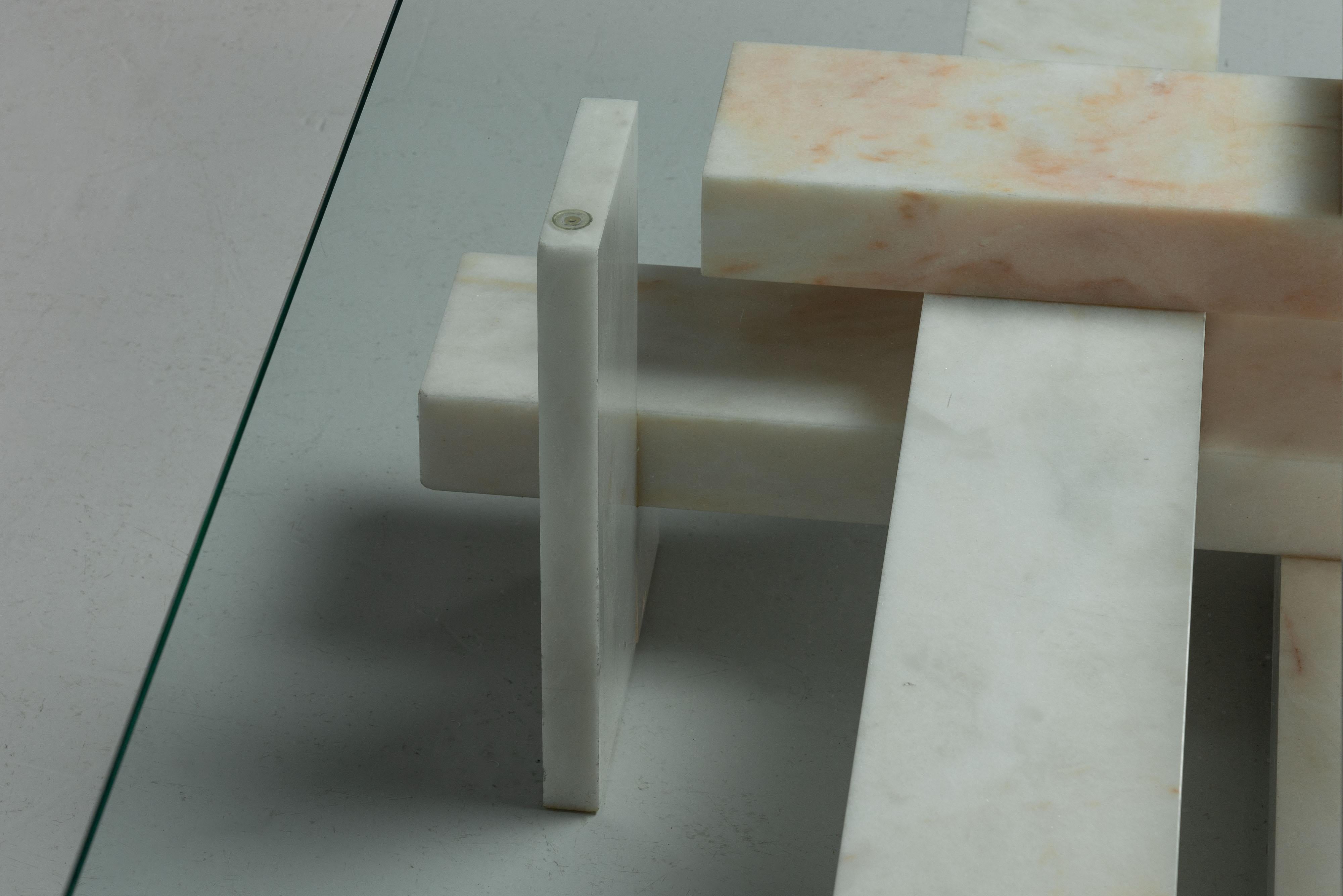 Willy Ballez marble coffee table Belgium 1979 For Sale 8