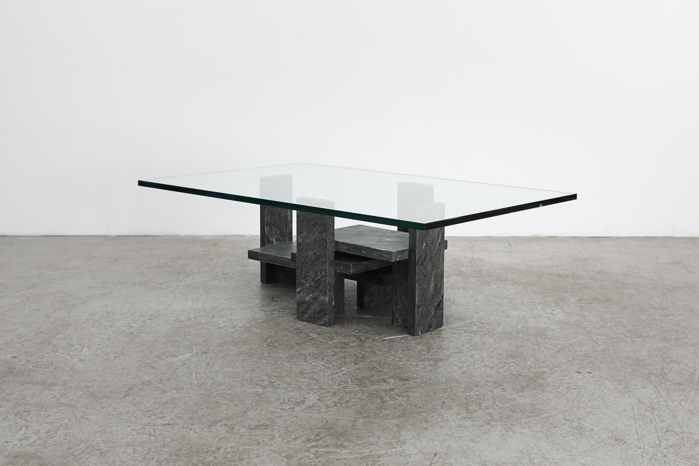 Willy Ballez Sculptural Modernist Marble Coffee Table In Good Condition In Los Angeles, CA