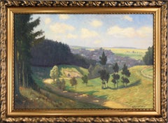 Village in the Valley, Turn-of-the-Century German Impressionist Landscape