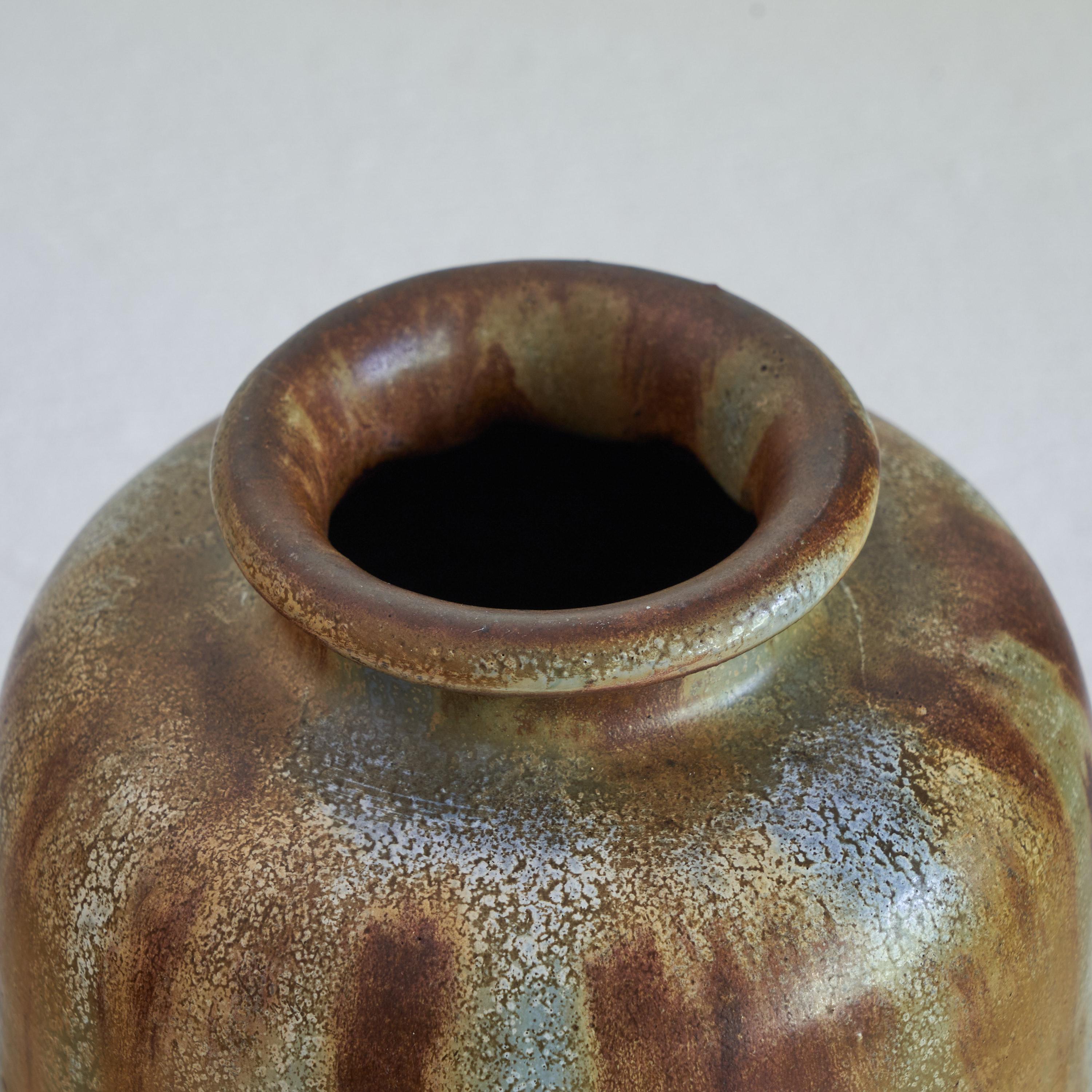 Vase en poterie Studio Pottery 'Grès Salé Grand Feu' de Willy Biron Châtelet, années 1950 Bon état - En vente à Tilburg, NL
