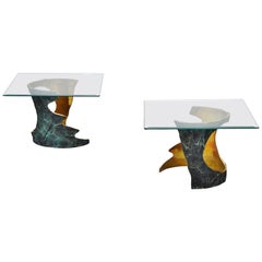 Willy Ceysens Bronze Side Tables, Belgium, 1970