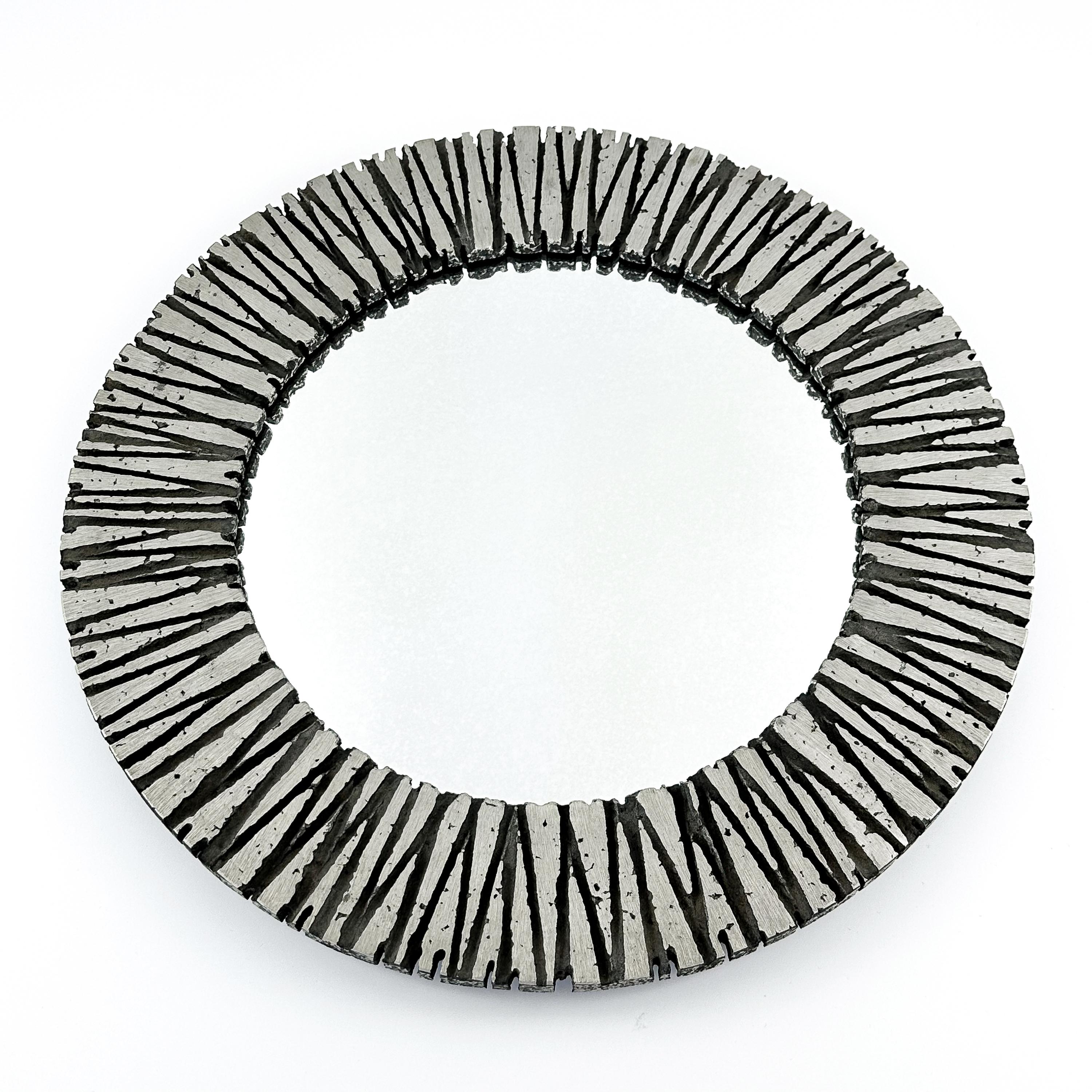 Willy Ceysens Brutalist Aluminum Wall Mirror For Sale 4
