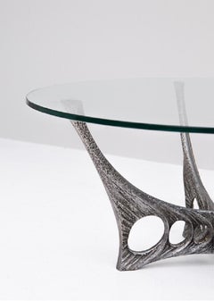 Willy Ceysens Exceptional Coffee Table with glass table top