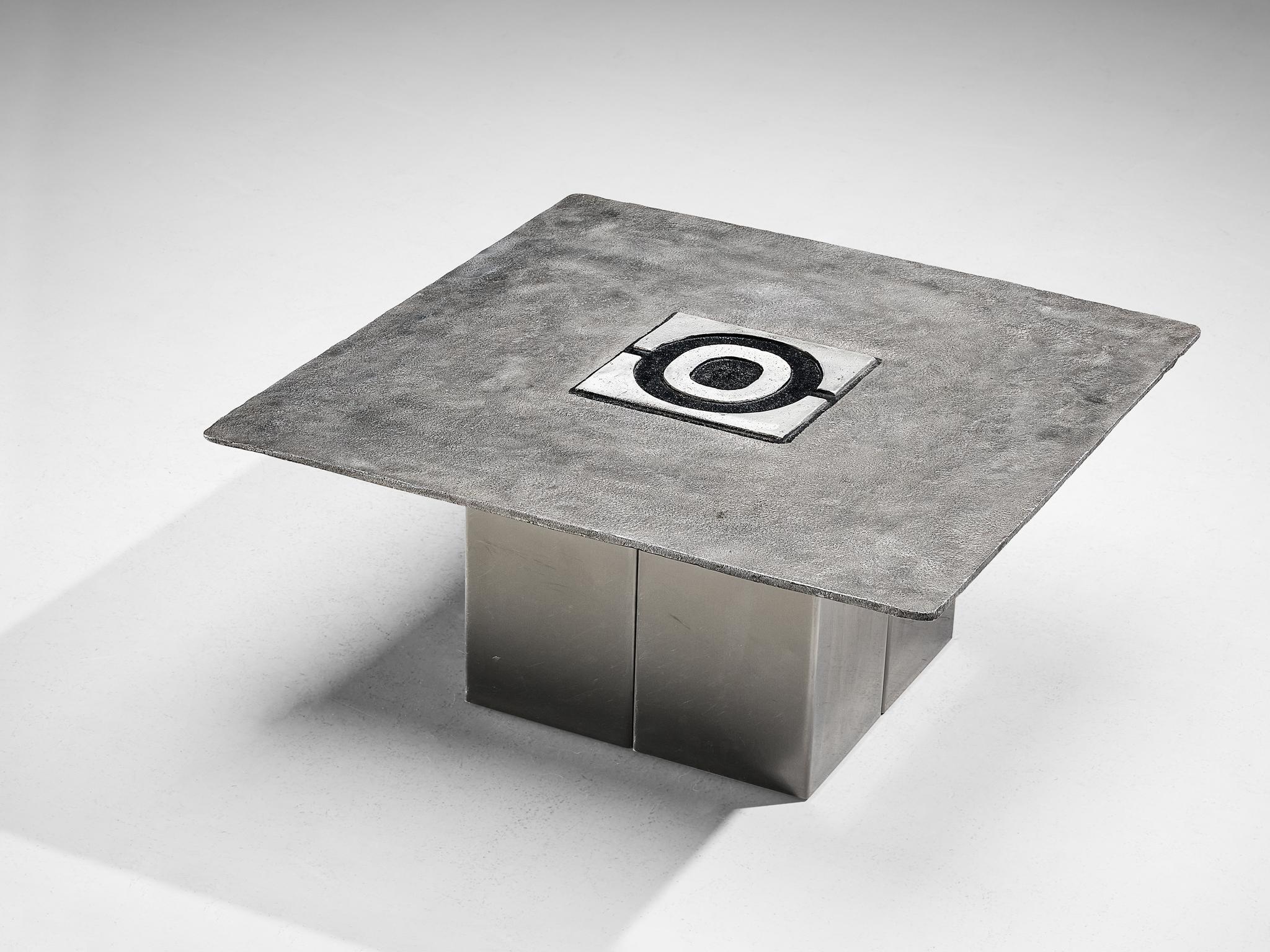 Aluminium Table basse géométrique en fonte d'aluminium Willy Ceysens en vente