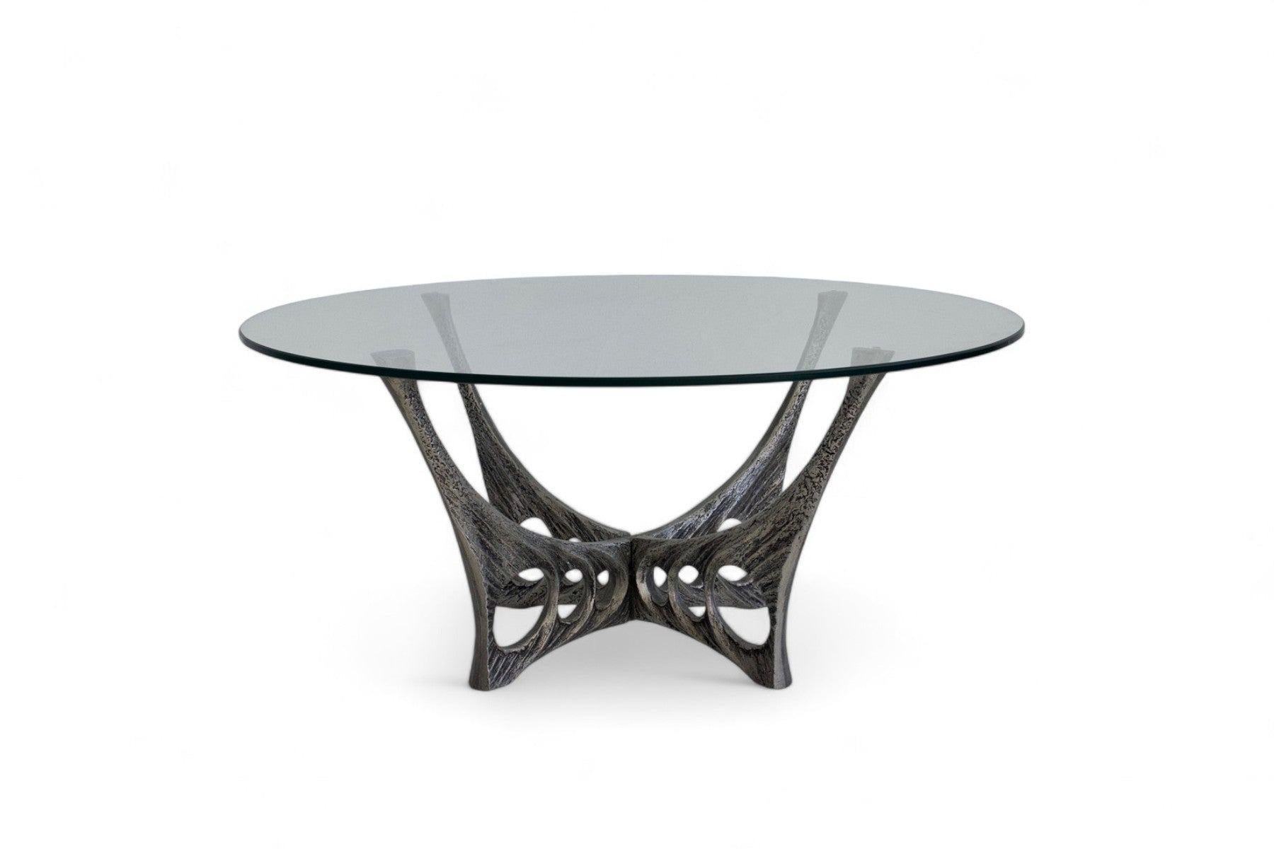 20ième siècle Table basse ronde en verre organique Willy Ceysens en vente