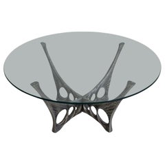Willy Ceysens Round Organic Glass Top Coffee Table