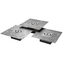 Willy Ceysens Set of Three Coffee Tables in Cast Aluminum