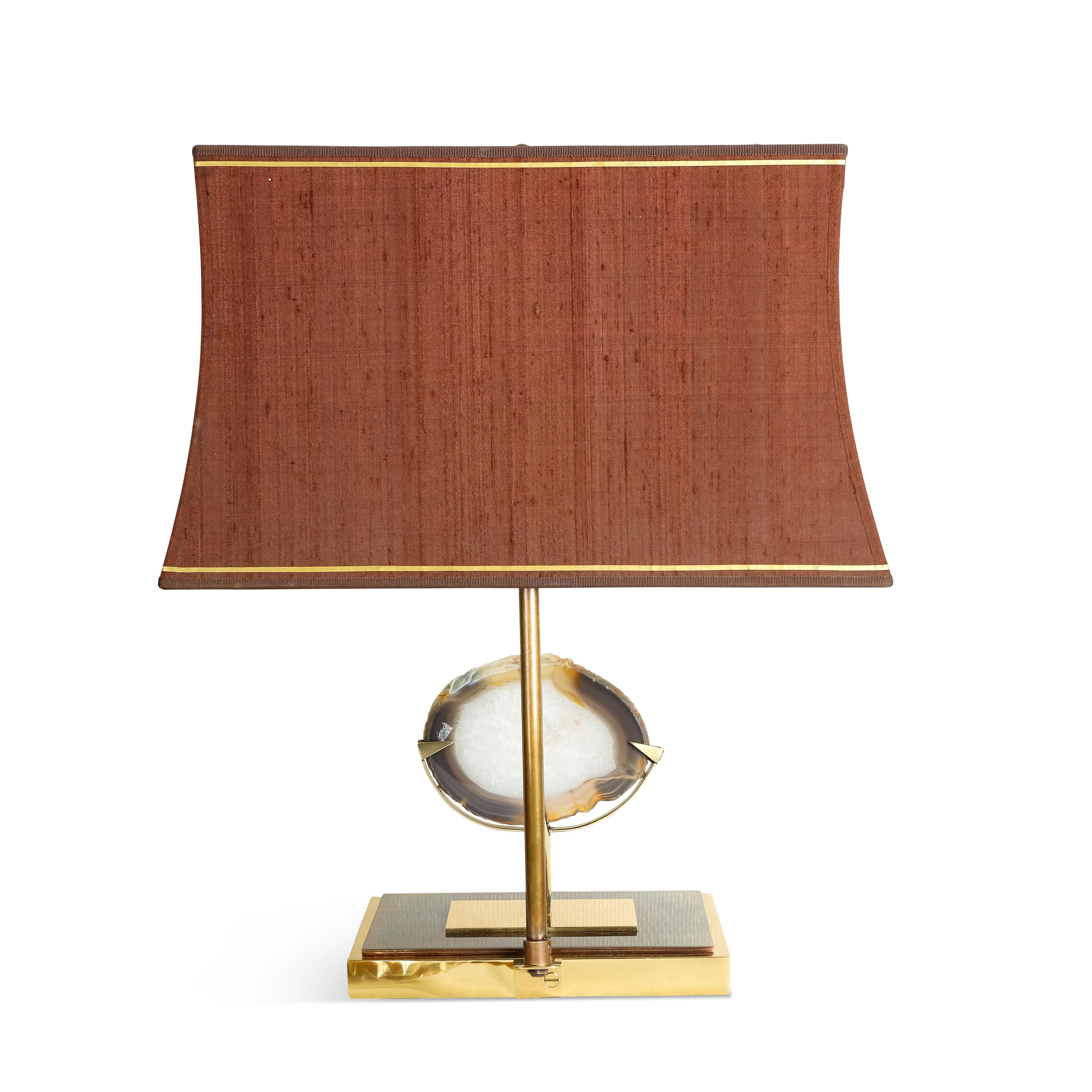 Mid-Century Modern Lampe de table en agate Willy Daro en vente