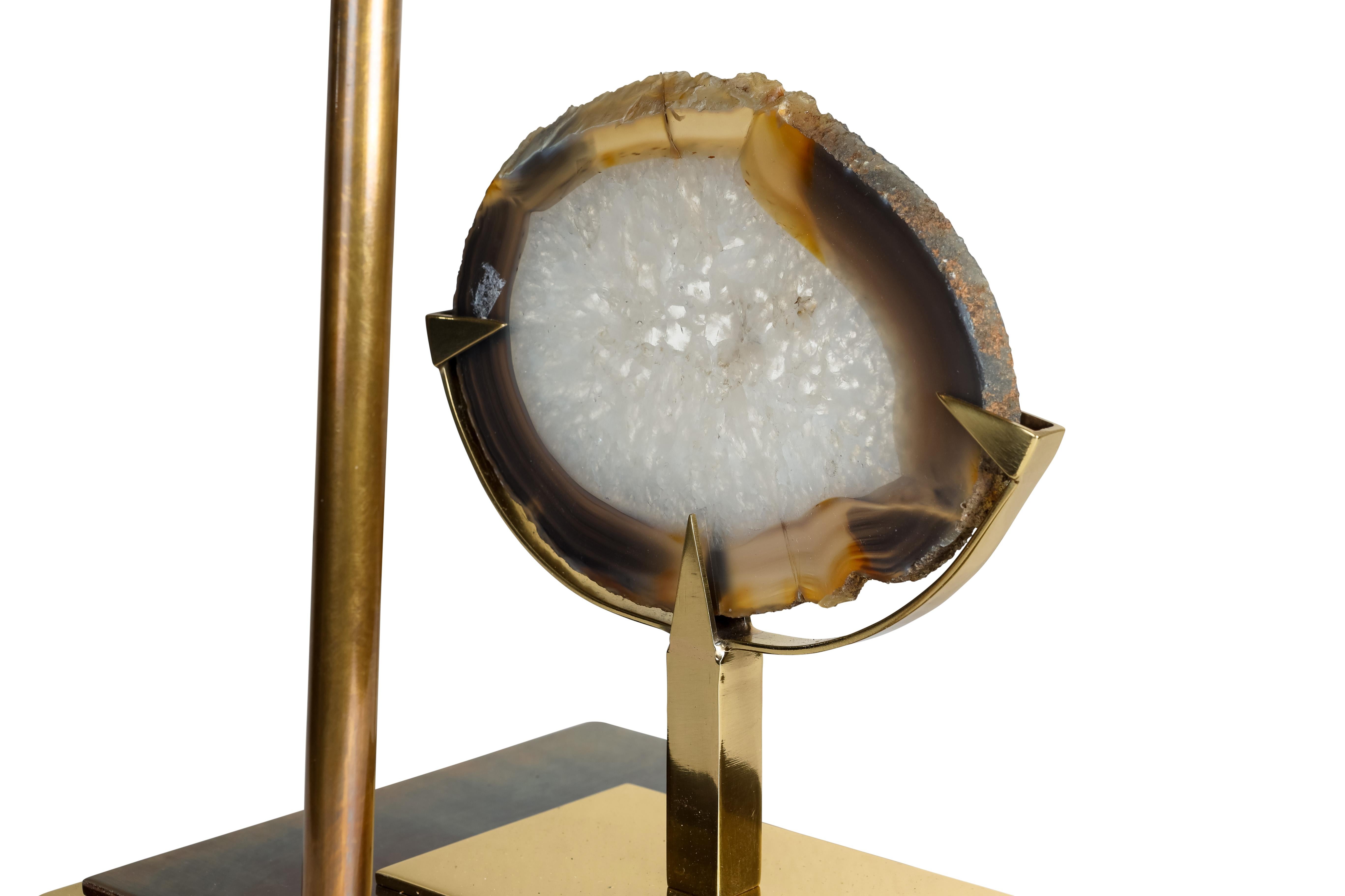 Late 20th Century Willy Daro Agate Table Lamp For Sale