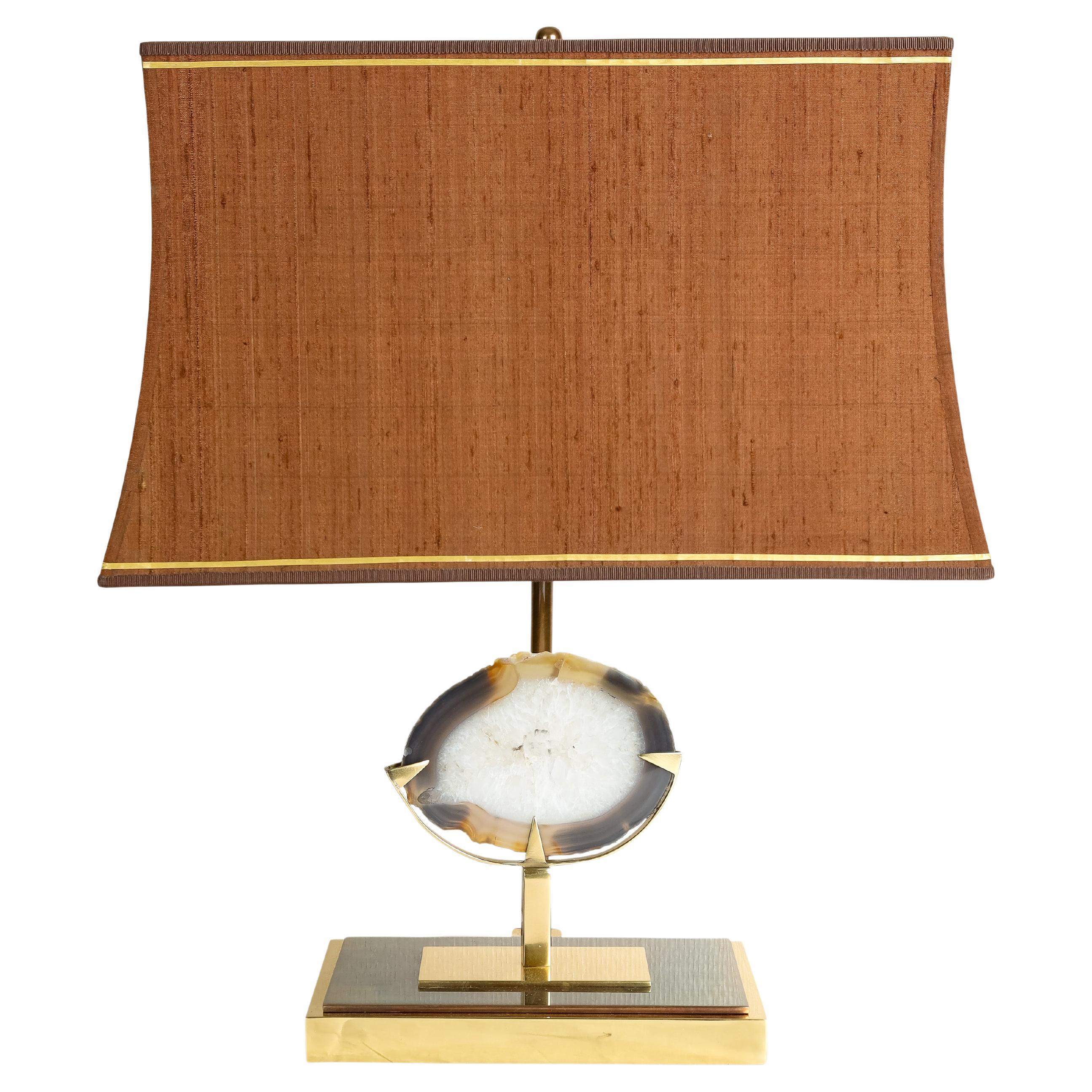 Willy Daro Agate Table Lamp For Sale