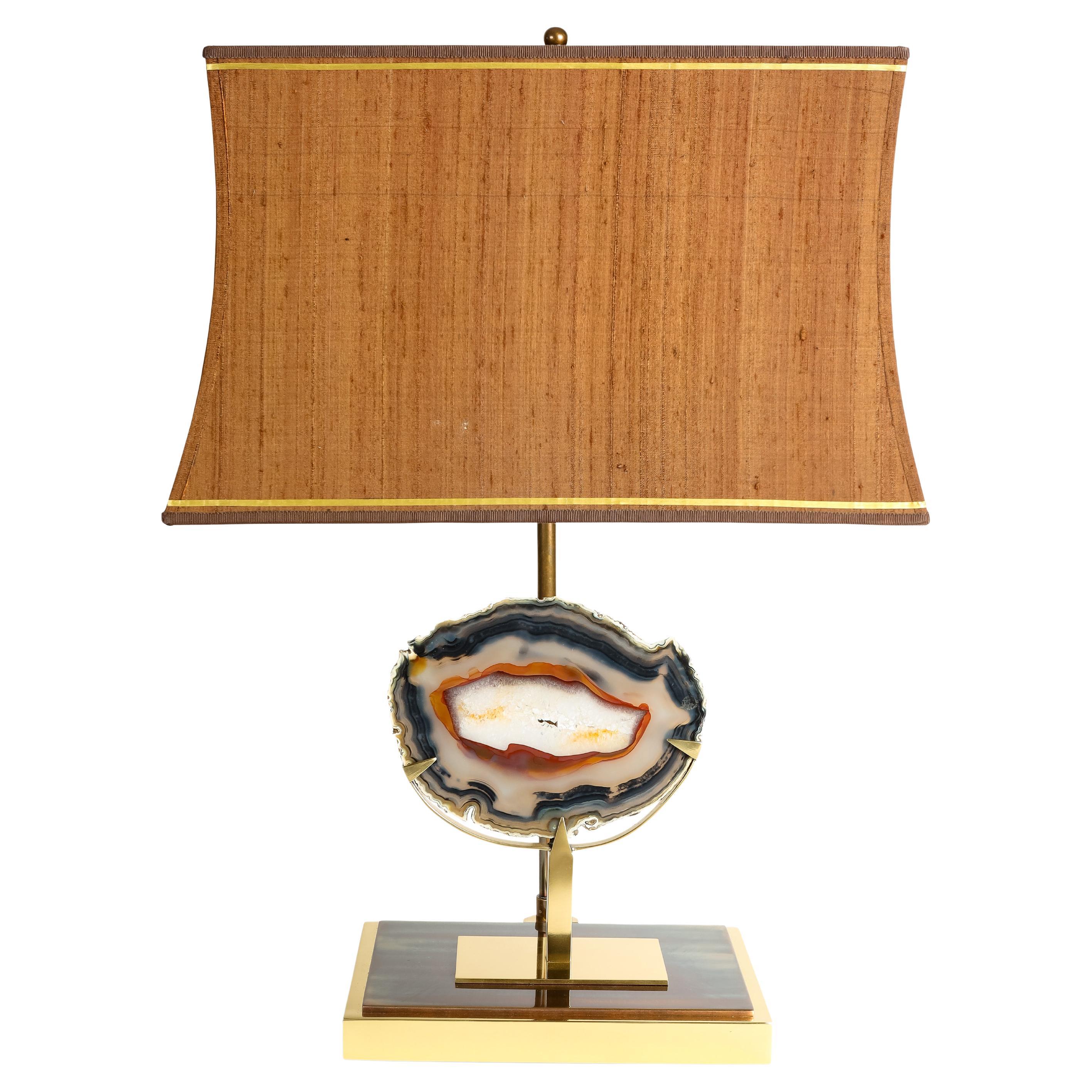 Willy Daro Agate Table Lamp For Sale