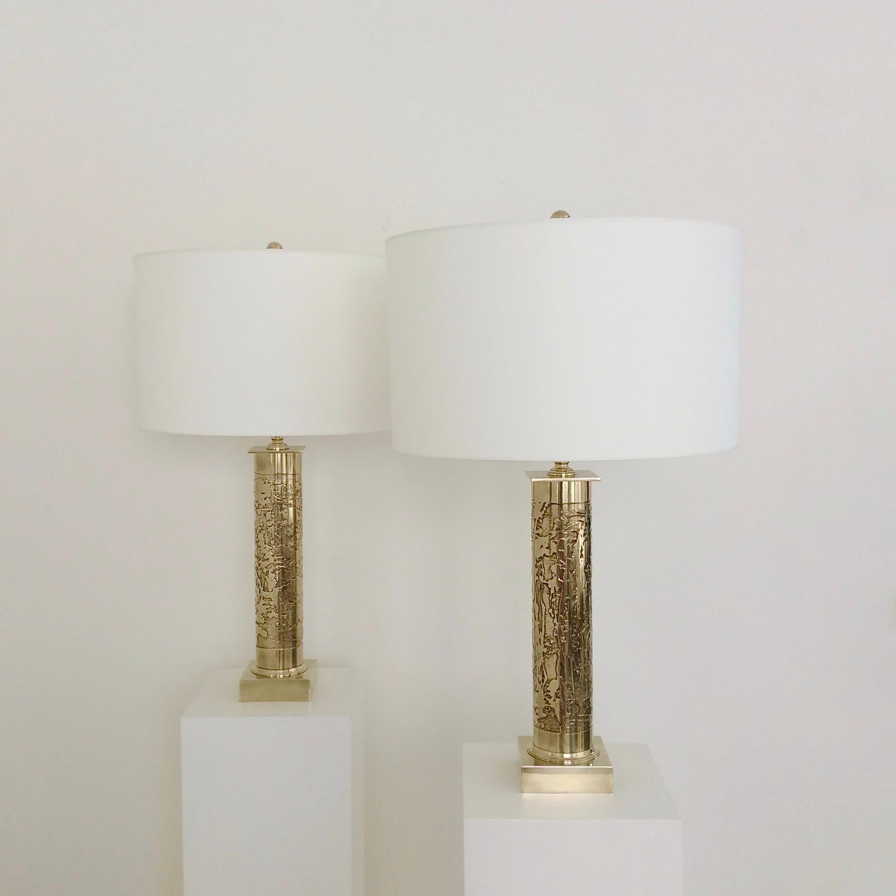 Mid-Century Modern Willy Daro Attributed Design Pair of Table Lamps, circa 1975, Belgium