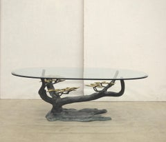 Willy Daro Bonsai Tree Brass Coffee Table, Belgium, 1970s
