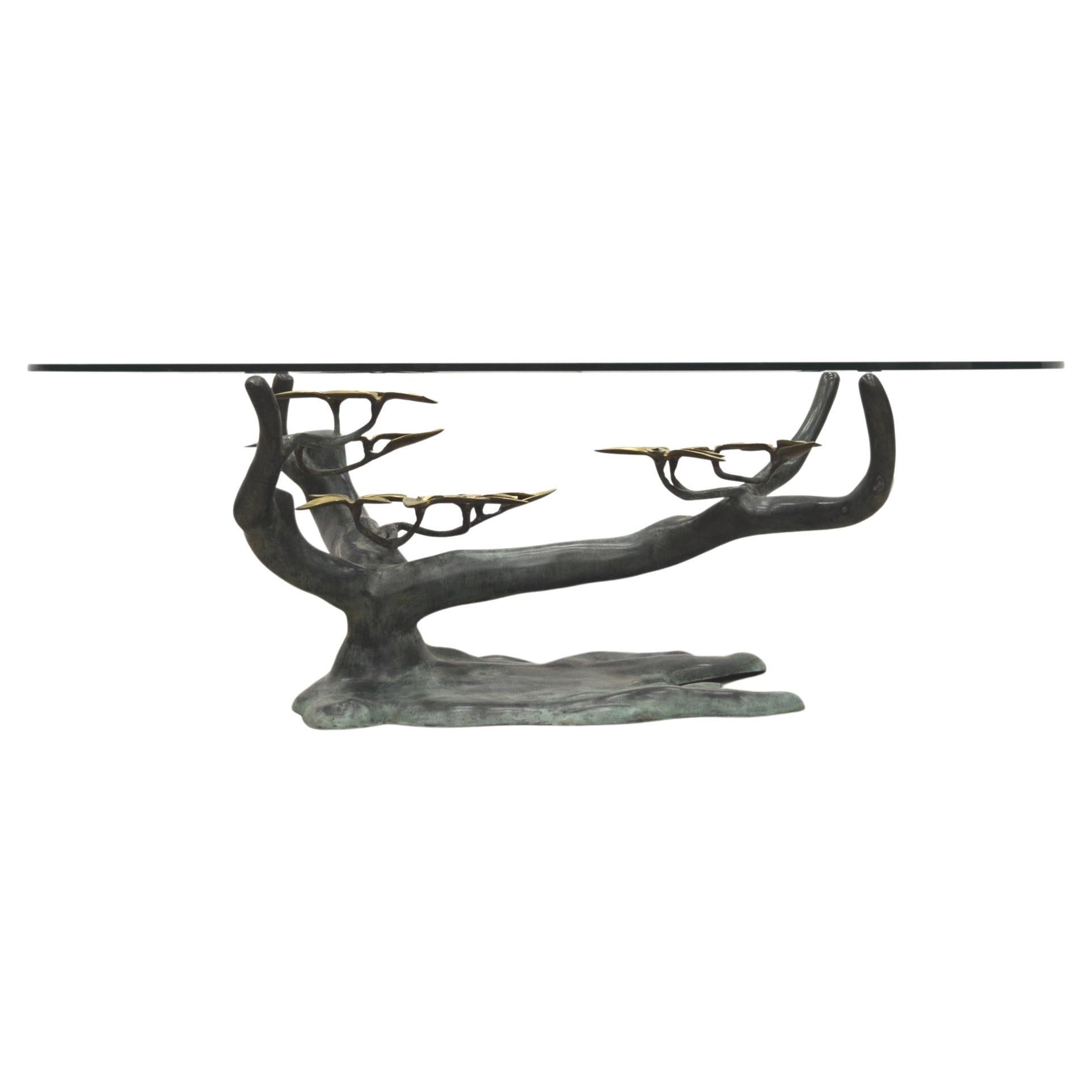 Willy Daro Bonsai Tree Brass Coffee Table, Belgium, 1970s