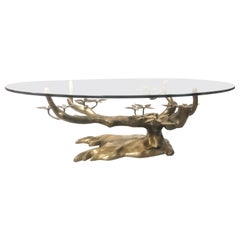 Willy Daro Brass Bonsai Surrealist Coffee Table