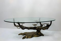 Willy Daro Brass Bonsai Tree Coffee Table, 1970s