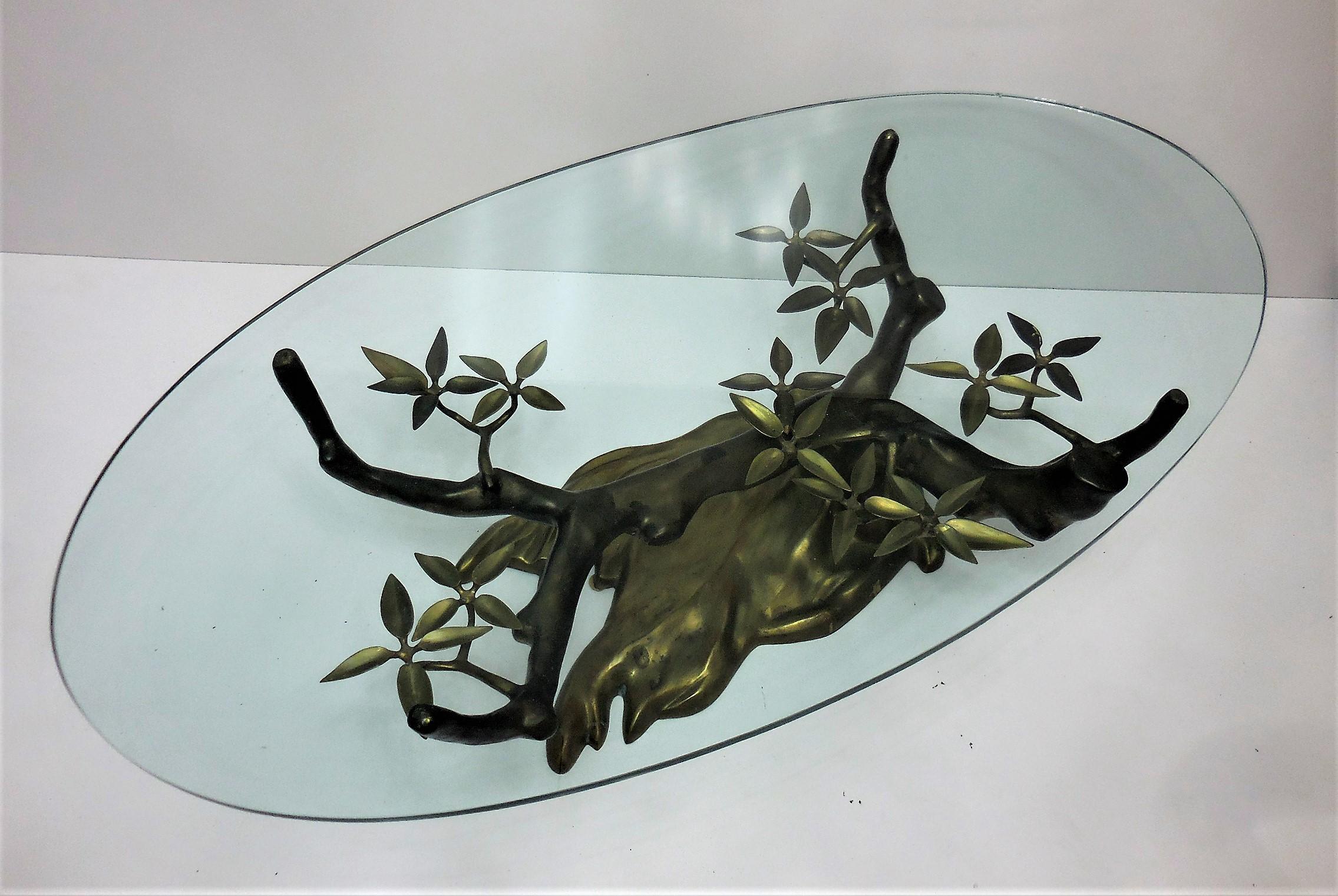 Willy Daro Brass Bonsai Tree Coffee Table, 1970s In Excellent Condition In Miami, FL