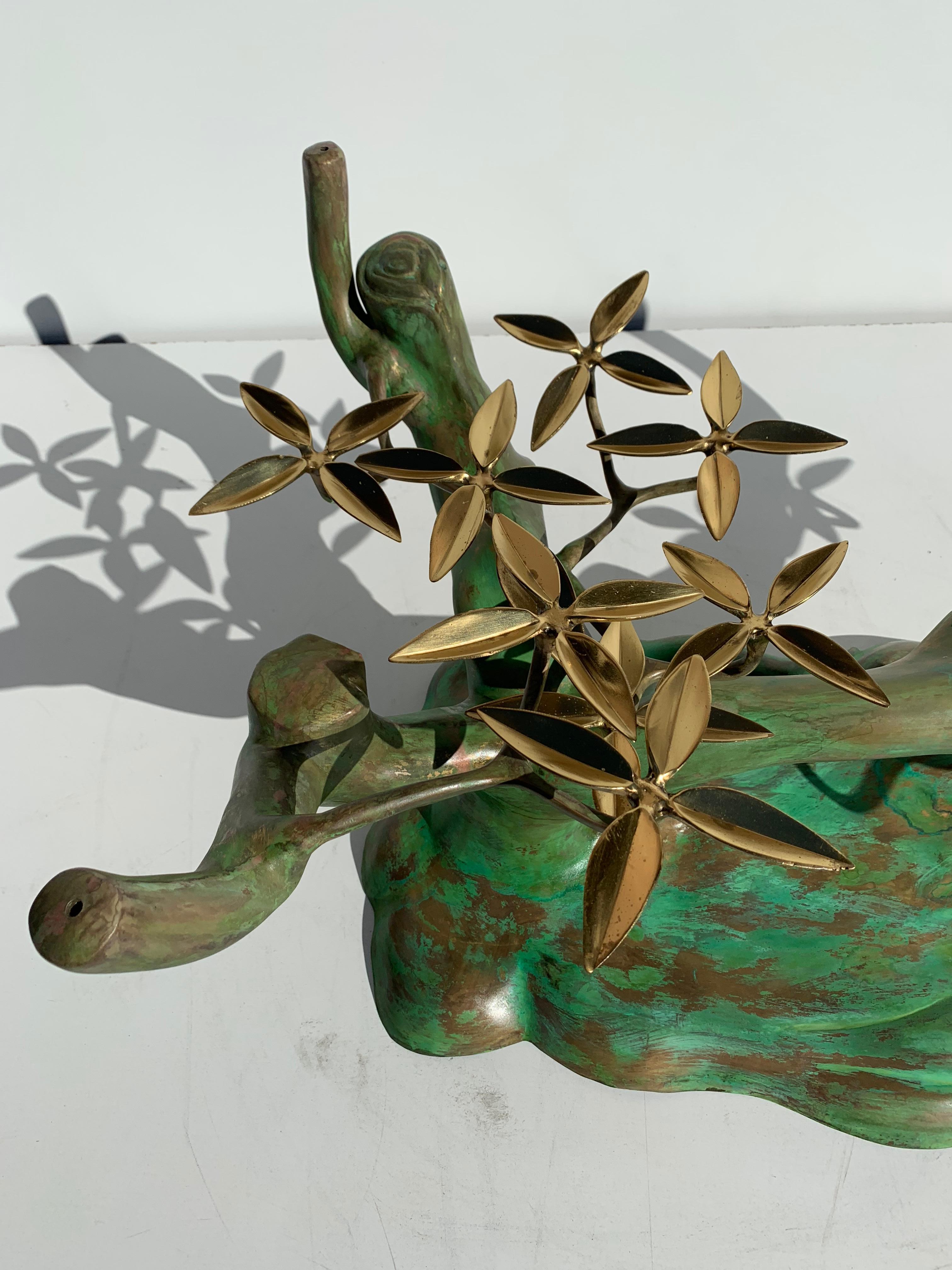 Patinated Willy Daro Brass Bonsai Tree Coffee Table