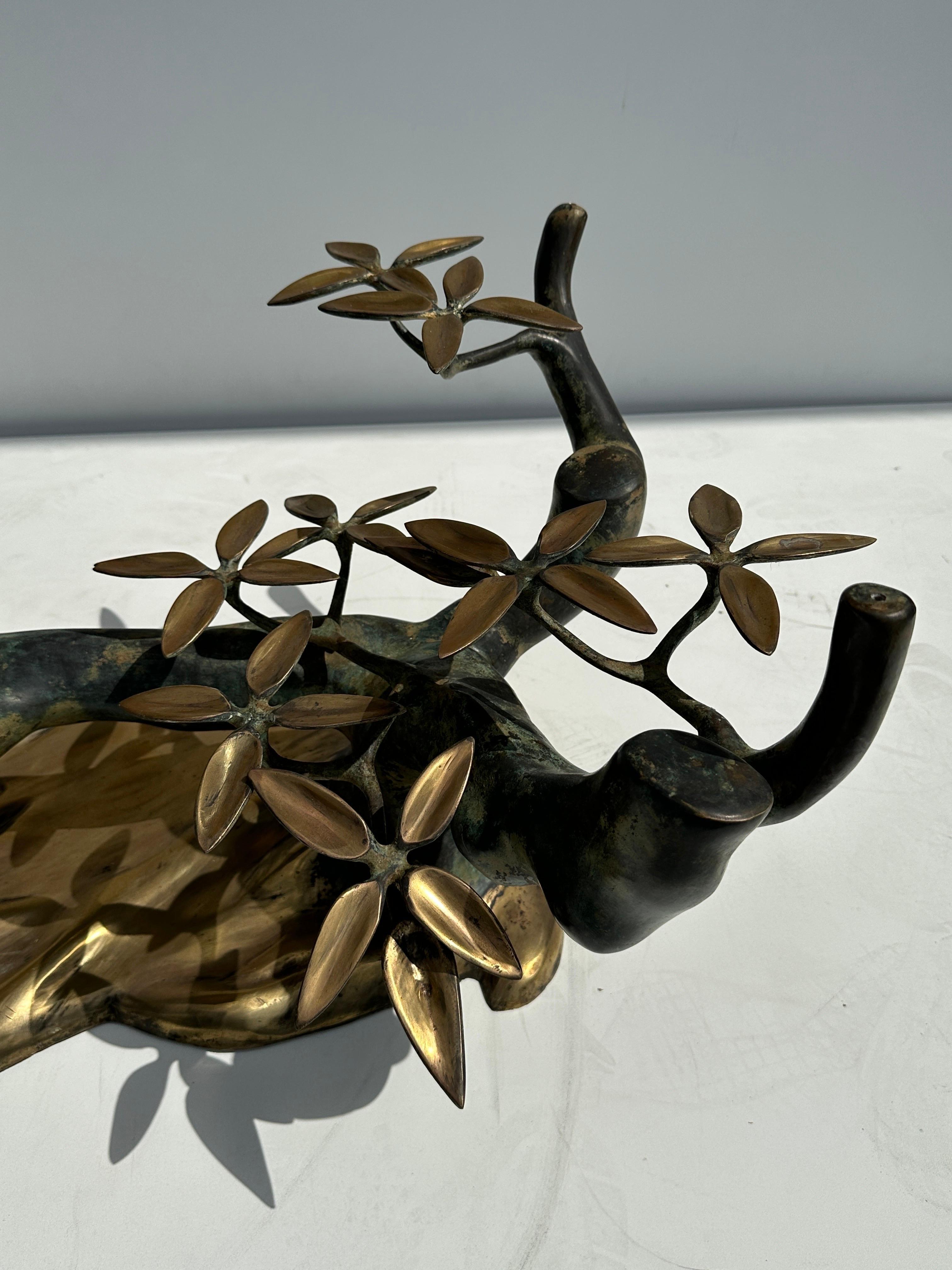 Late 20th Century Willy Daro Brass Bonsai Tree Coffee Table