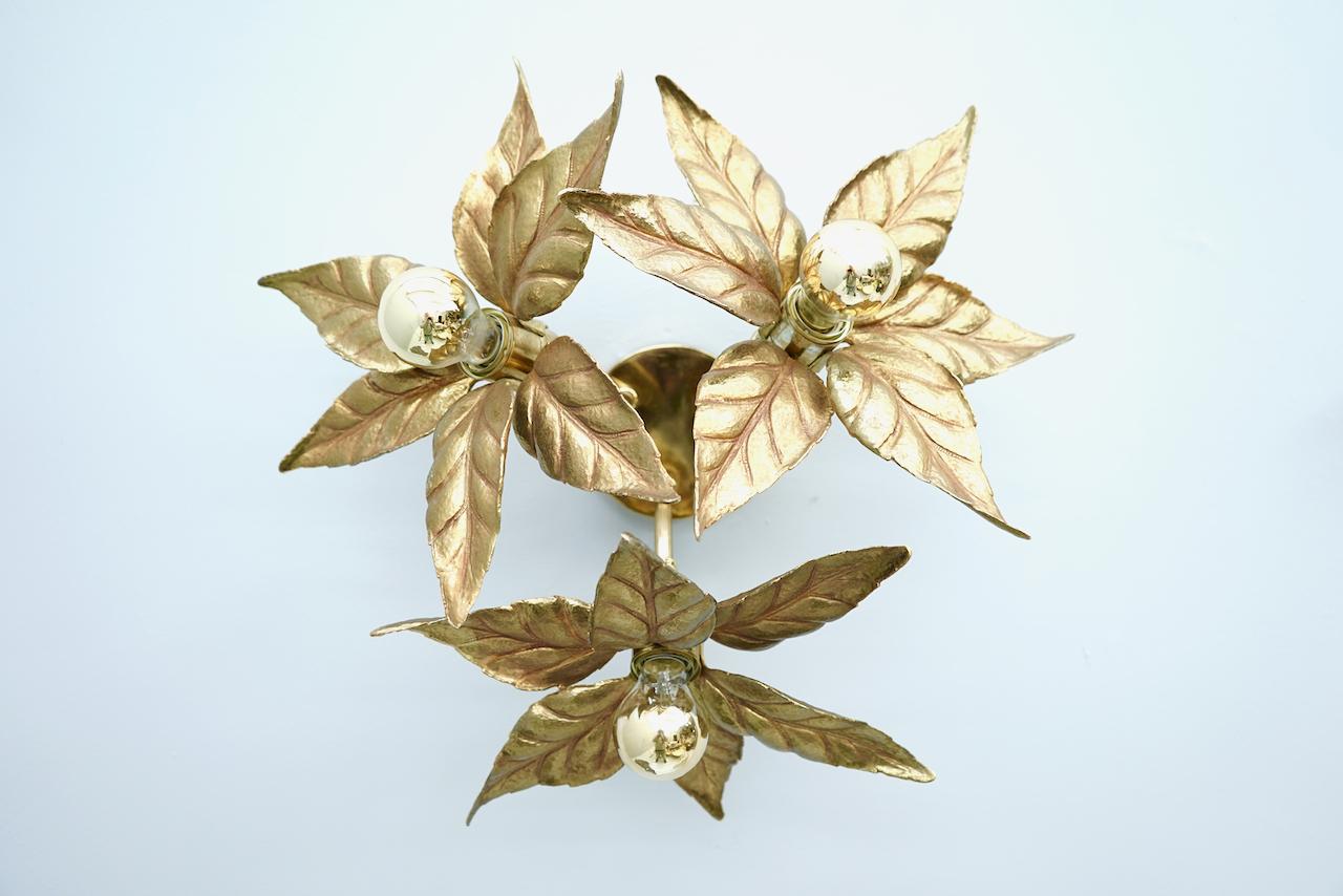 Willy Daro Brass Ceiling Or Wall Light 1970s For Sale 5