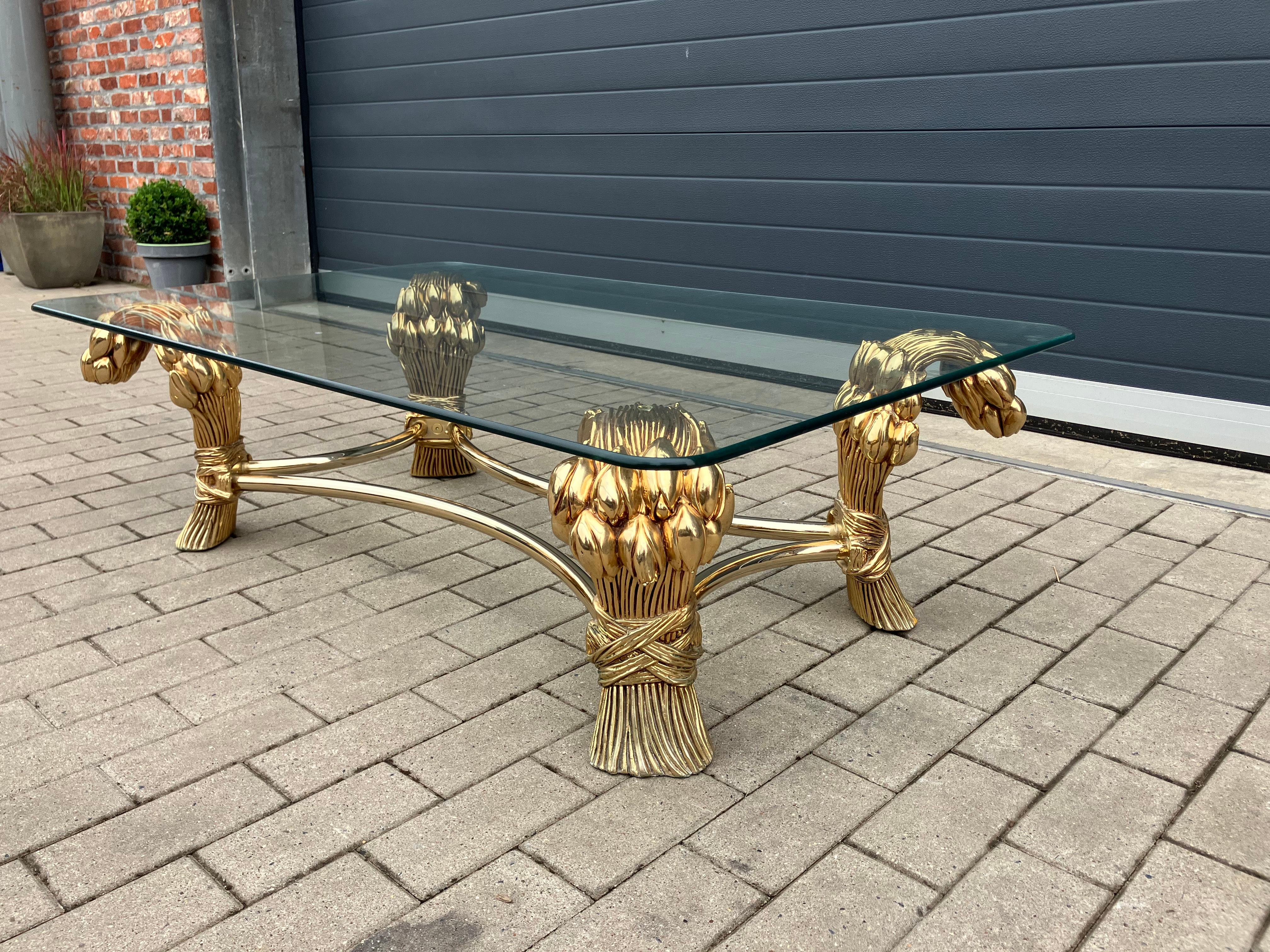 Willy Daro Brass Coffee Table 70’s Hollywood Regency 9