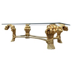 Willy Daro Brass Coffee Table 70’s Hollywood Regency