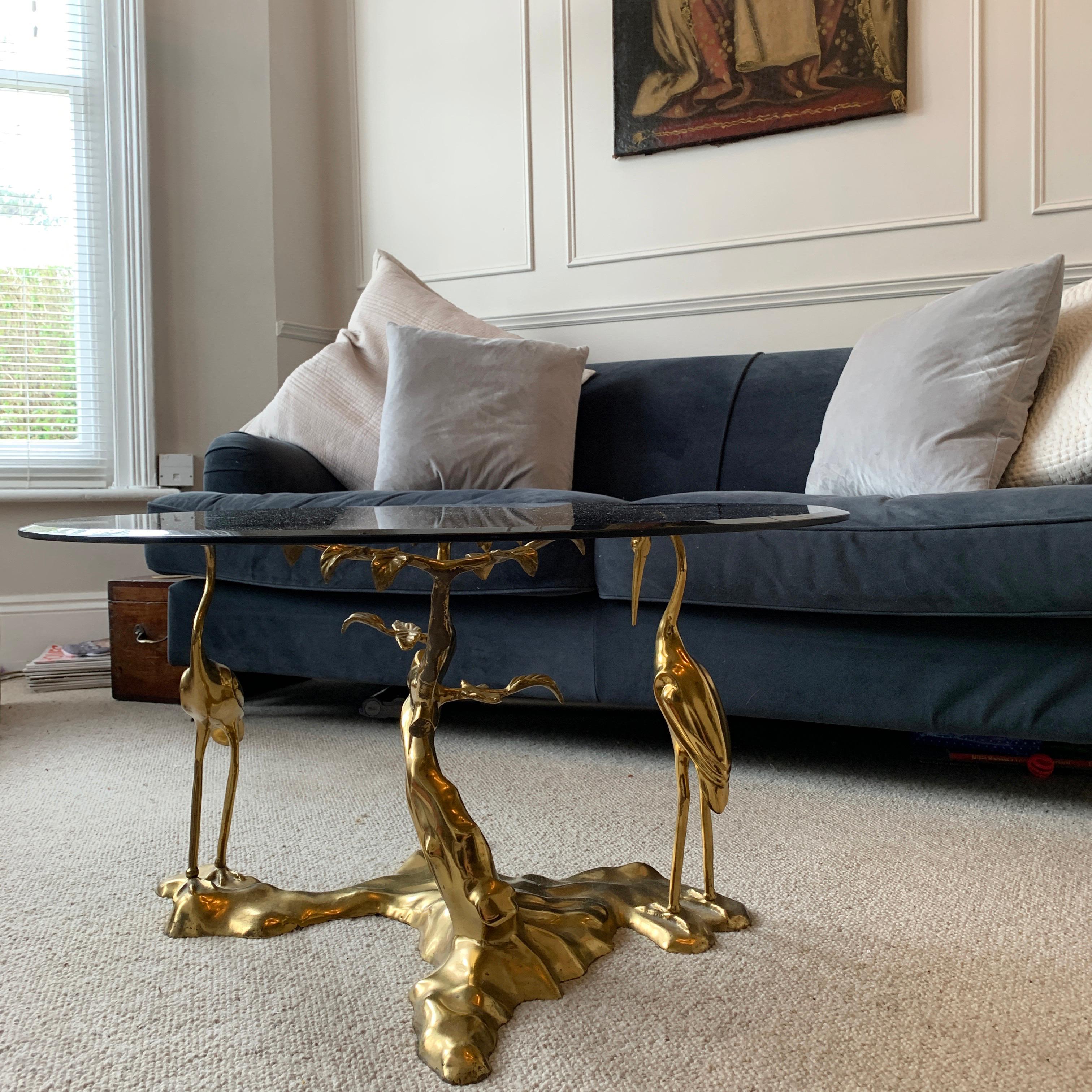 20th Century Willy Daro Brass Crane Coffee Table, 1970s