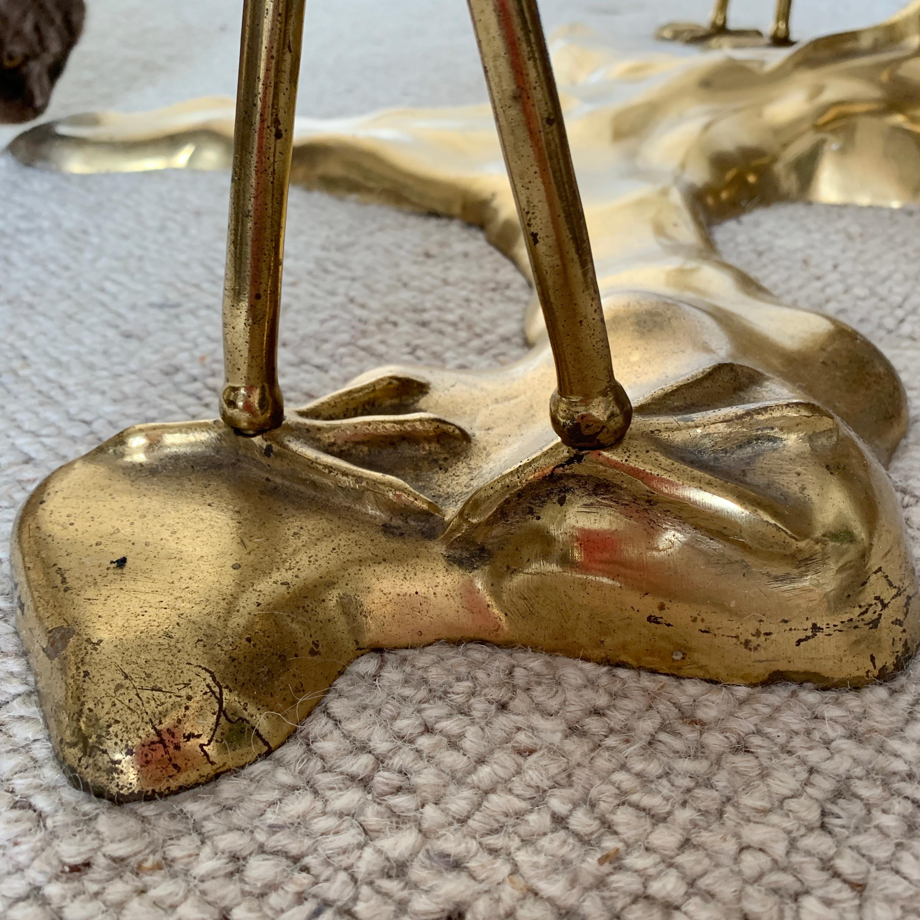 Willy Daro Brass Crane Coffee Table, 1970s 2