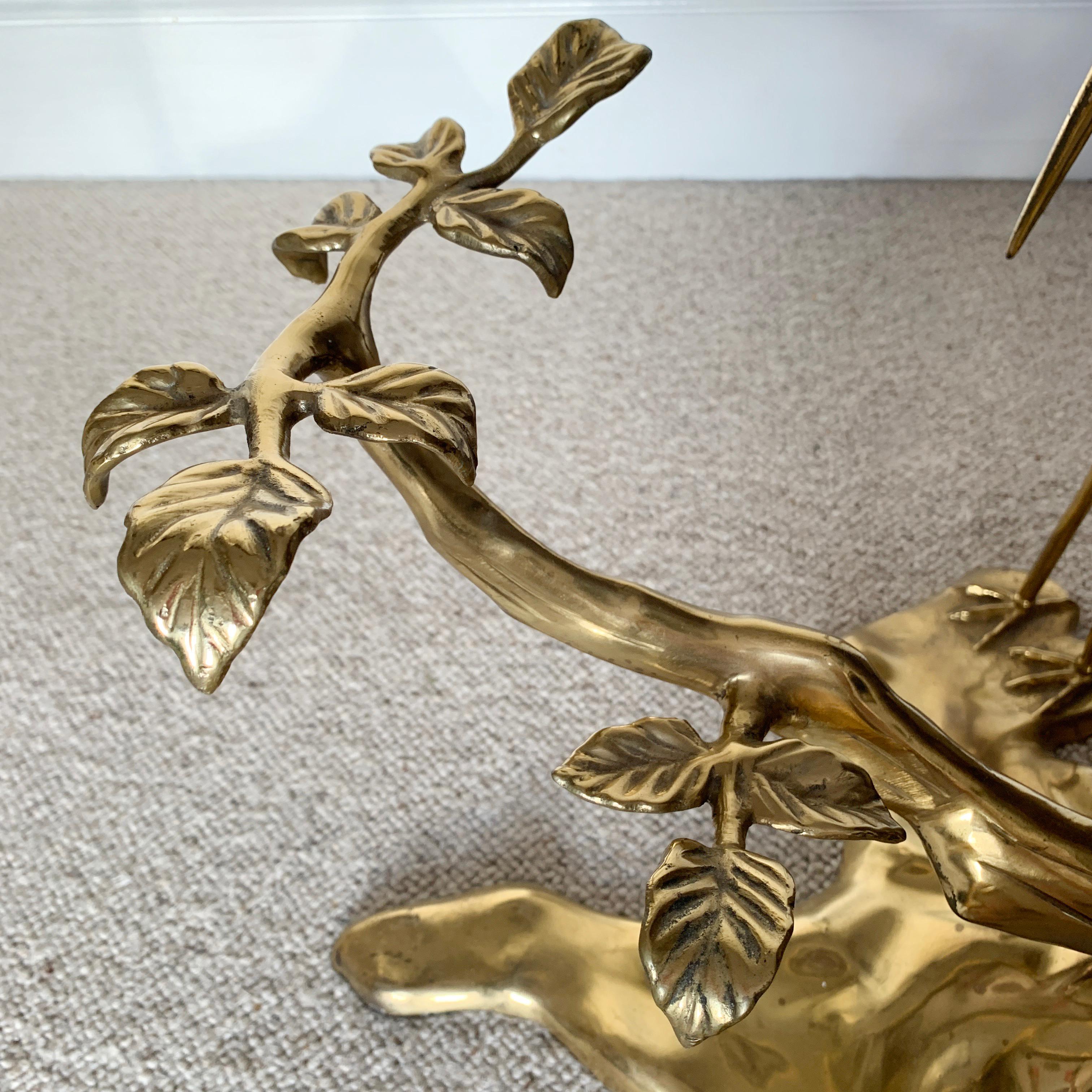 Willy Daro Brass Crane Coffee Table, 1970s 3